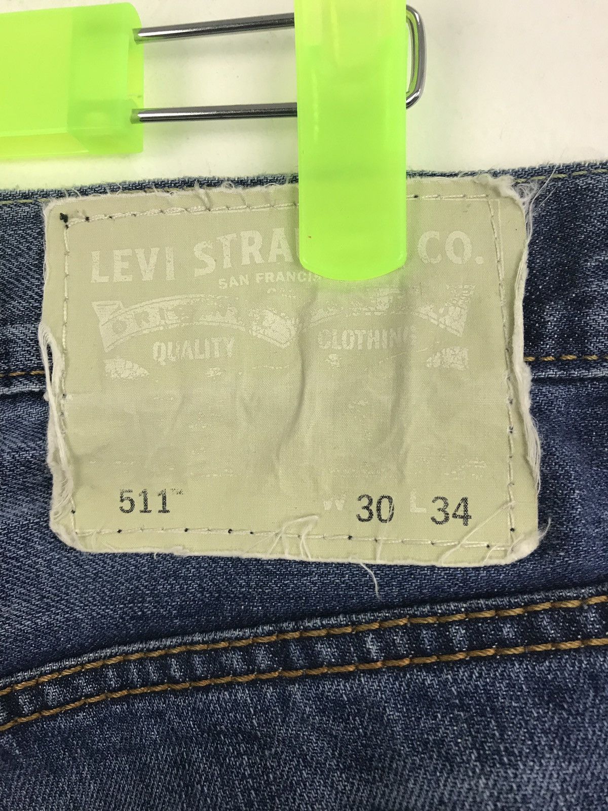 Levi's Vintage Clothing Levis 511 Blue Denim Jeans Mexico Distressed Slim Fits Size US 31 - 6 Thumbnail