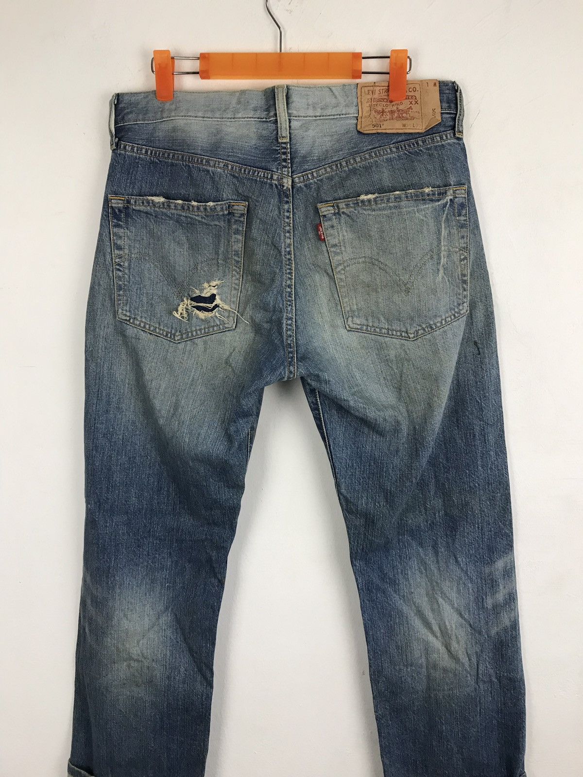 Levi's Vintage Clothing Levi’s 501 Blue Denim Jeans Distressed Vintage Size US 31 - 5 Thumbnail