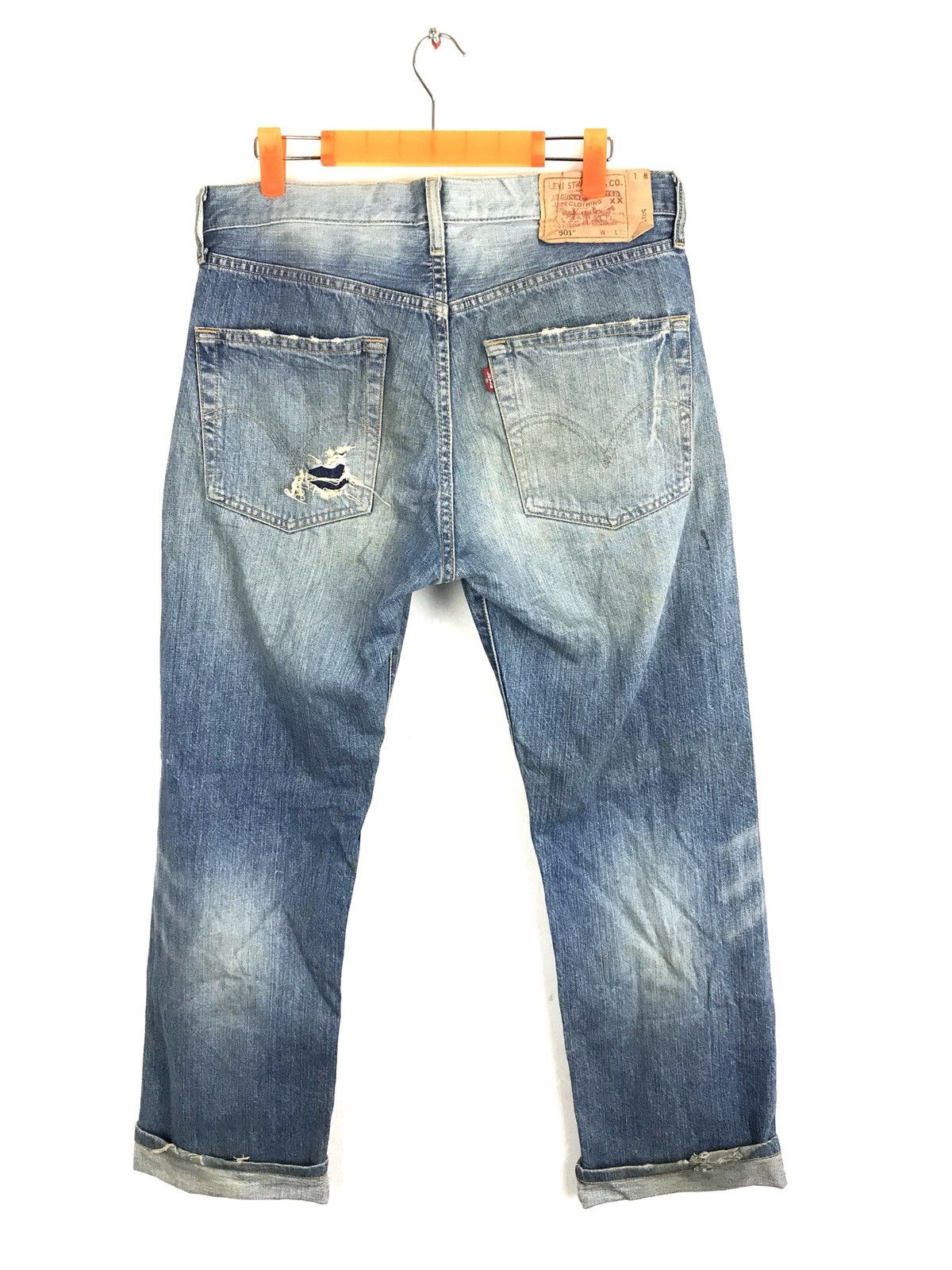 Levi's Vintage Clothing Levi’s 501 Blue Denim Jeans Distressed Vintage Size US 31 - 1 Thumbnail