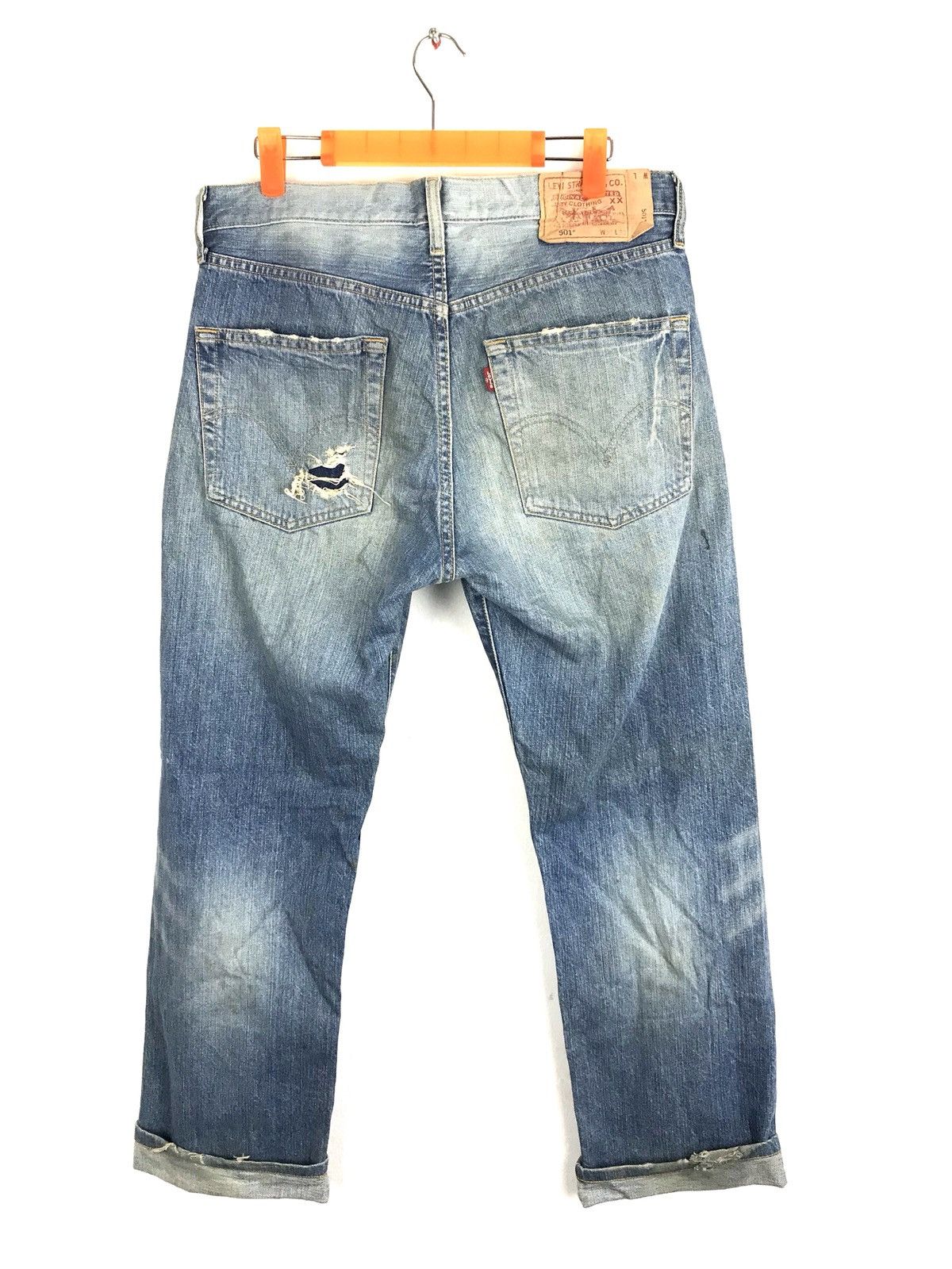 image of Distressed Denim x Levis Vintage Clothing Levi’S 501 Blue Denim Jeans Distressed Vintage (Size 31)