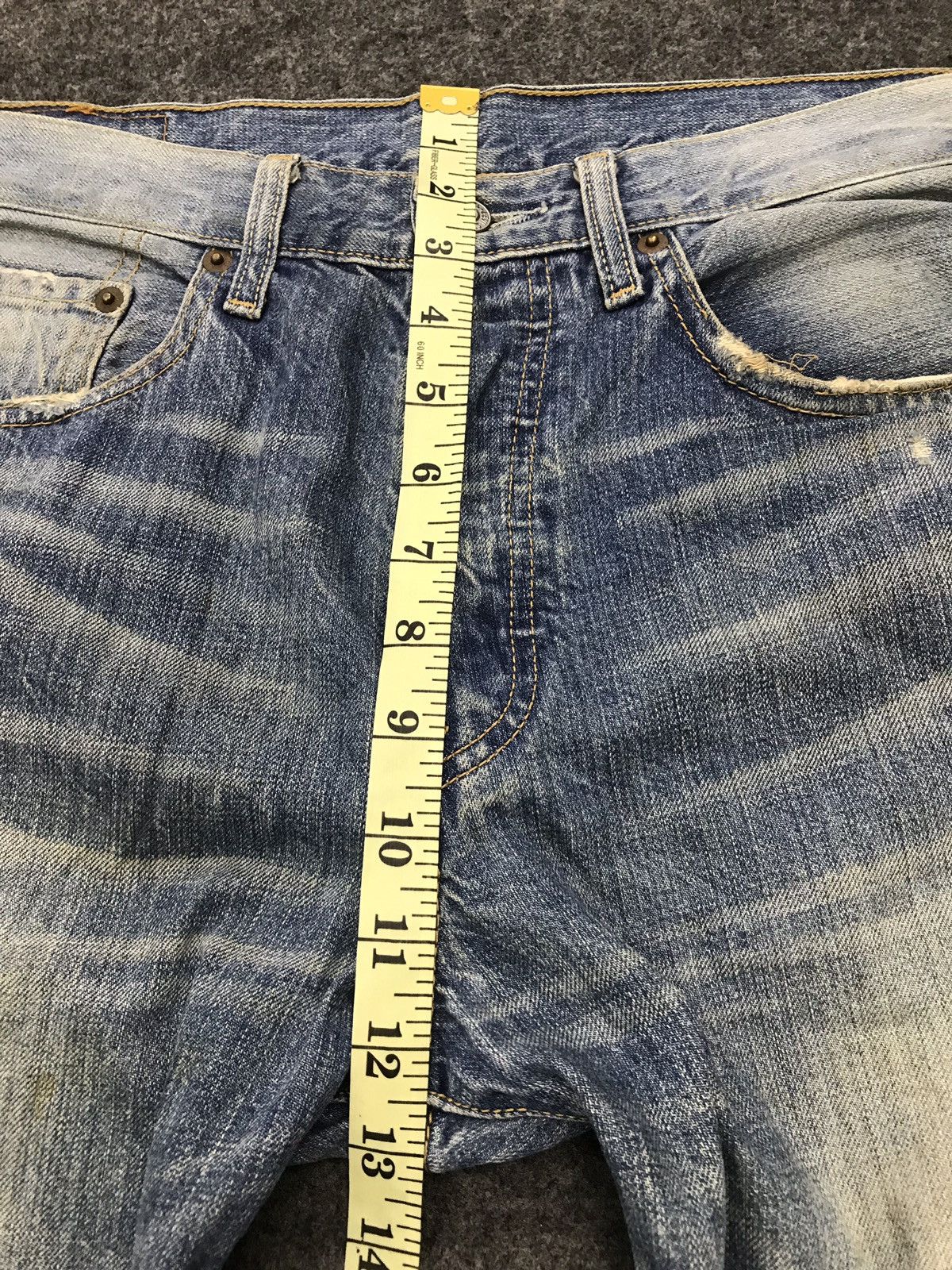Levi's Vintage Clothing Levi’s 501 Blue Denim Jeans Distressed Vintage Size US 31 - 18 Thumbnail