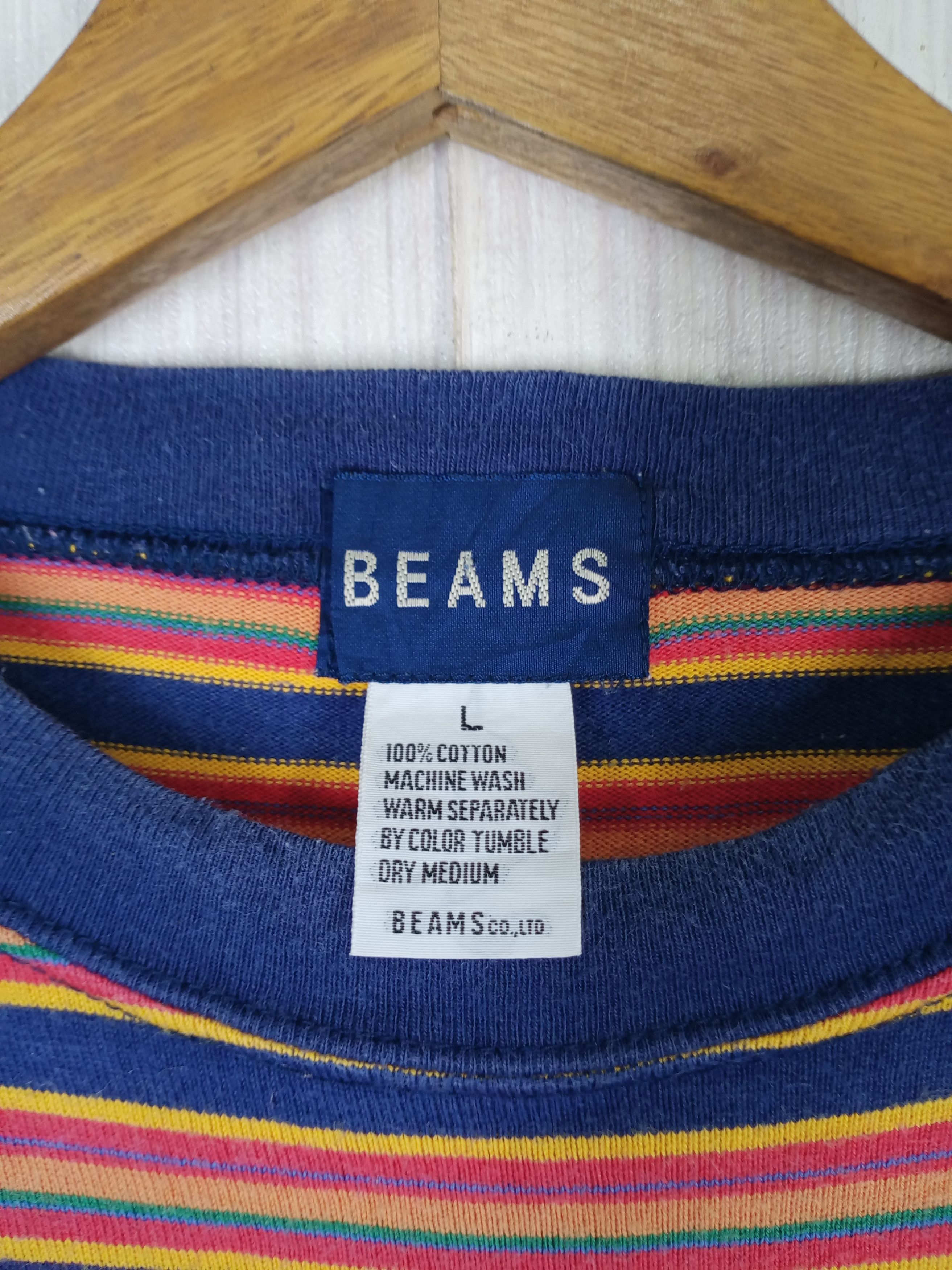 Beams Plus Rare Vintage Beams Striped Tshirt Size US L / EU 52-54 / 3 - 4 Thumbnail