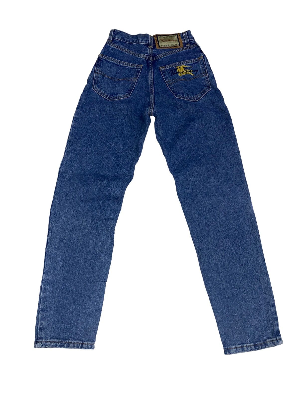 Burberry × Vintage Vtg THOMAS BURBERRY iconic logo spell out high waist jeans Size 25" / US 0 / IT 36 - 4 Thumbnail