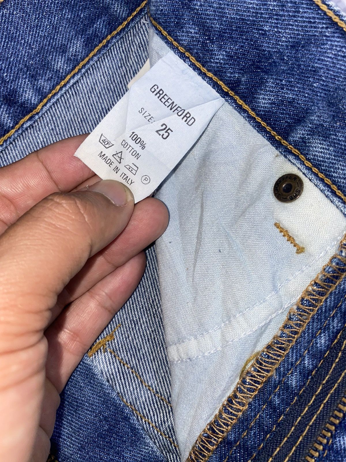 Burberry × Vintage Vtg THOMAS BURBERRY iconic logo spell out high waist jeans Size 25" / US 0 / IT 36 - 9 Thumbnail