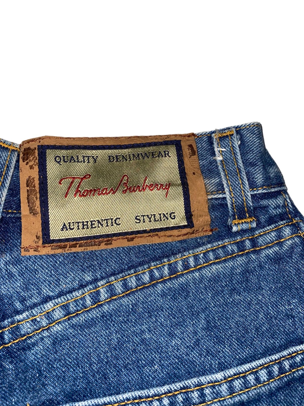 Burberry × Vintage Vtg THOMAS BURBERRY iconic logo spell out high waist jeans Size 25" / US 0 / IT 36 - 3 Thumbnail