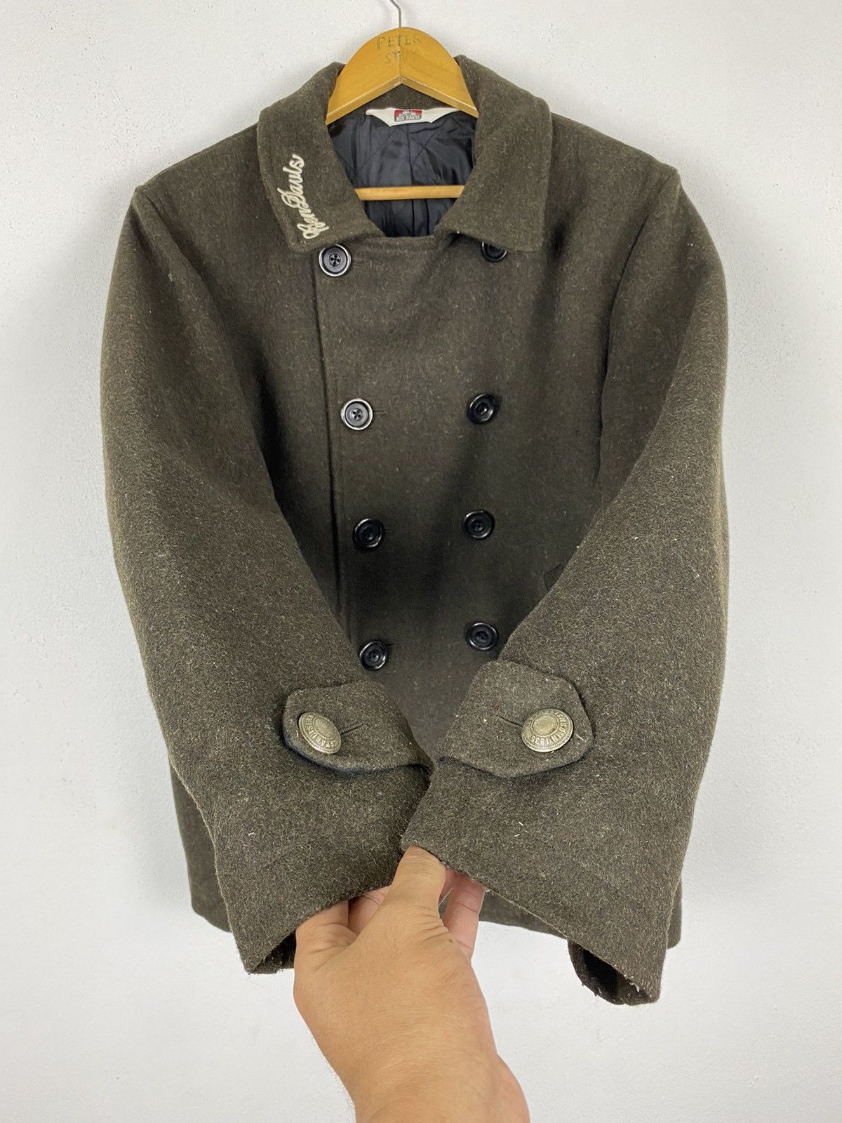 Ben Davis BEN DAVIS PEA COAT WOOL FABRIC Size US L / EU 52-54 / 3 - 7 Thumbnail