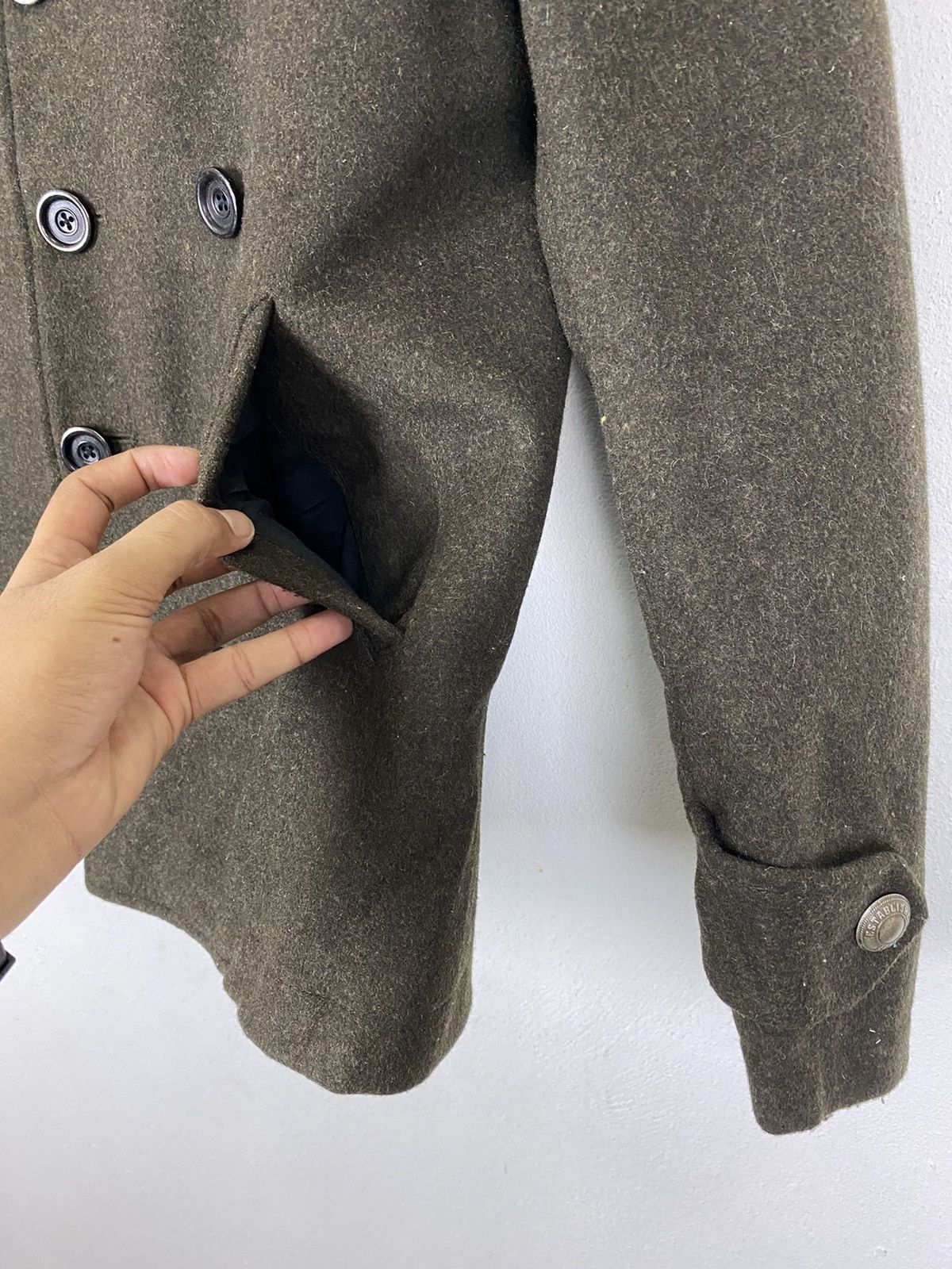 Ben Davis BEN DAVIS PEA COAT WOOL FABRIC Size US L / EU 52-54 / 3 - 8 Thumbnail