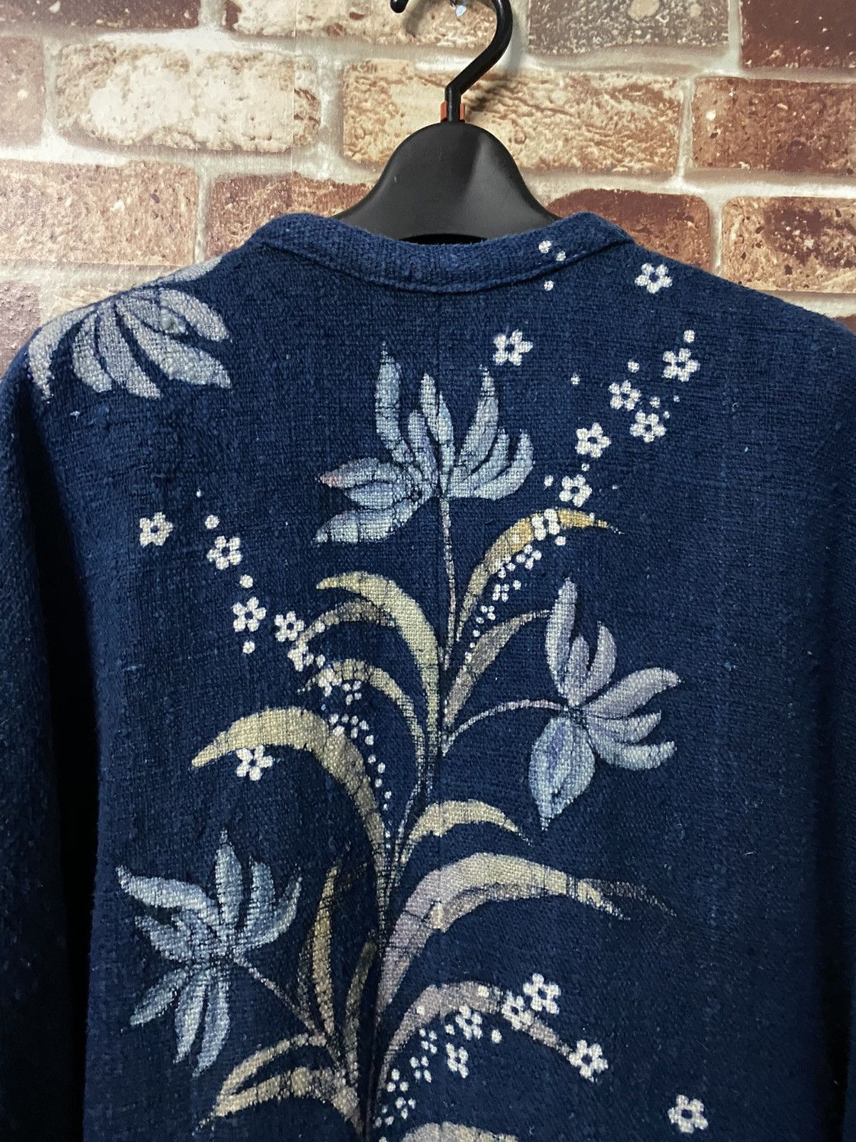 Indigo × Japanese Brand × Vintage VINTAGE INDIGO FLORAL DESIGN PONCHO STYLE Size US L / EU 52-54 / 3 - 5 Thumbnail