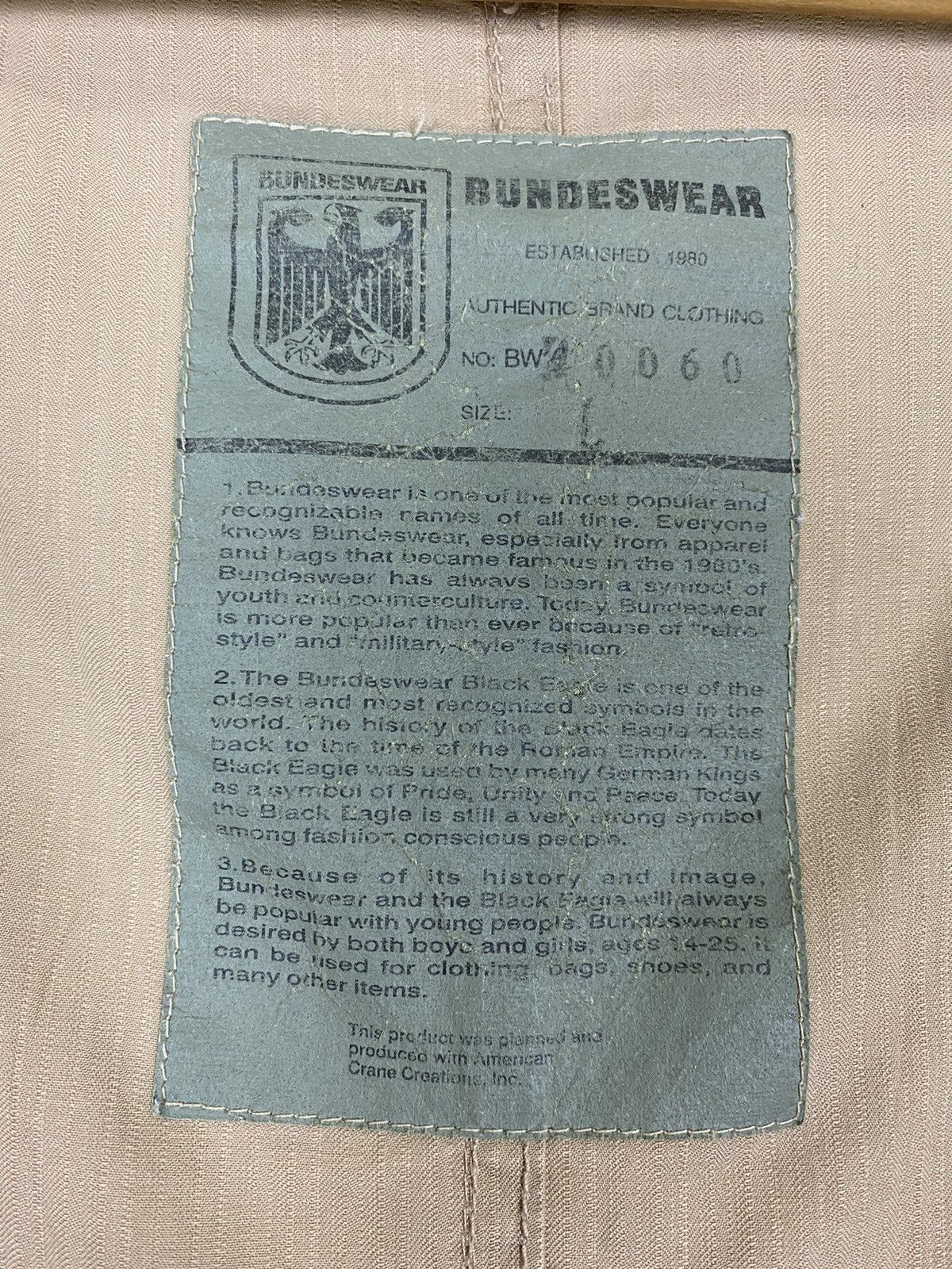 Vintage VINTAGE BUNDESWEAR MILITARY COTTON JACKET Size US L / EU 52-54 / 3 - 9 Thumbnail