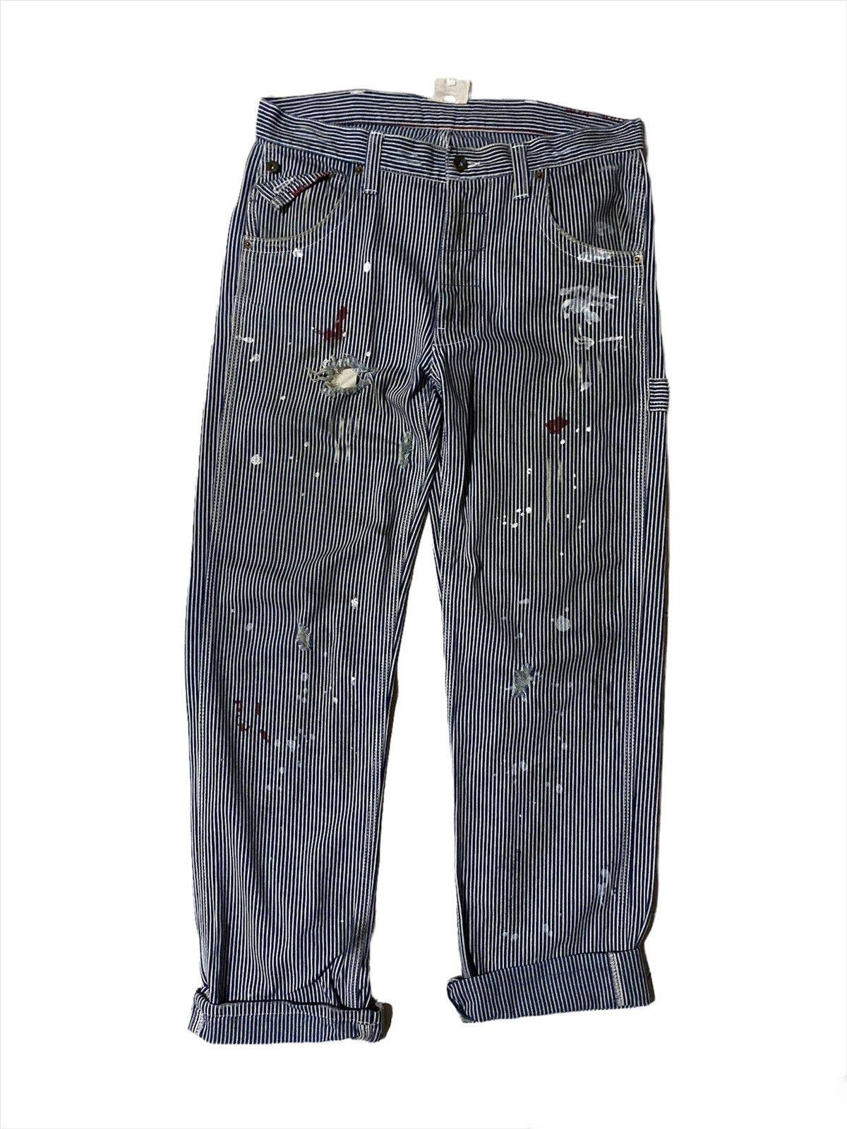 Japanese Brand 🔥Japanese Brand Mangrove Blue Union Made Painted Pant Size US 34 / EU 50 - 5 Thumbnail