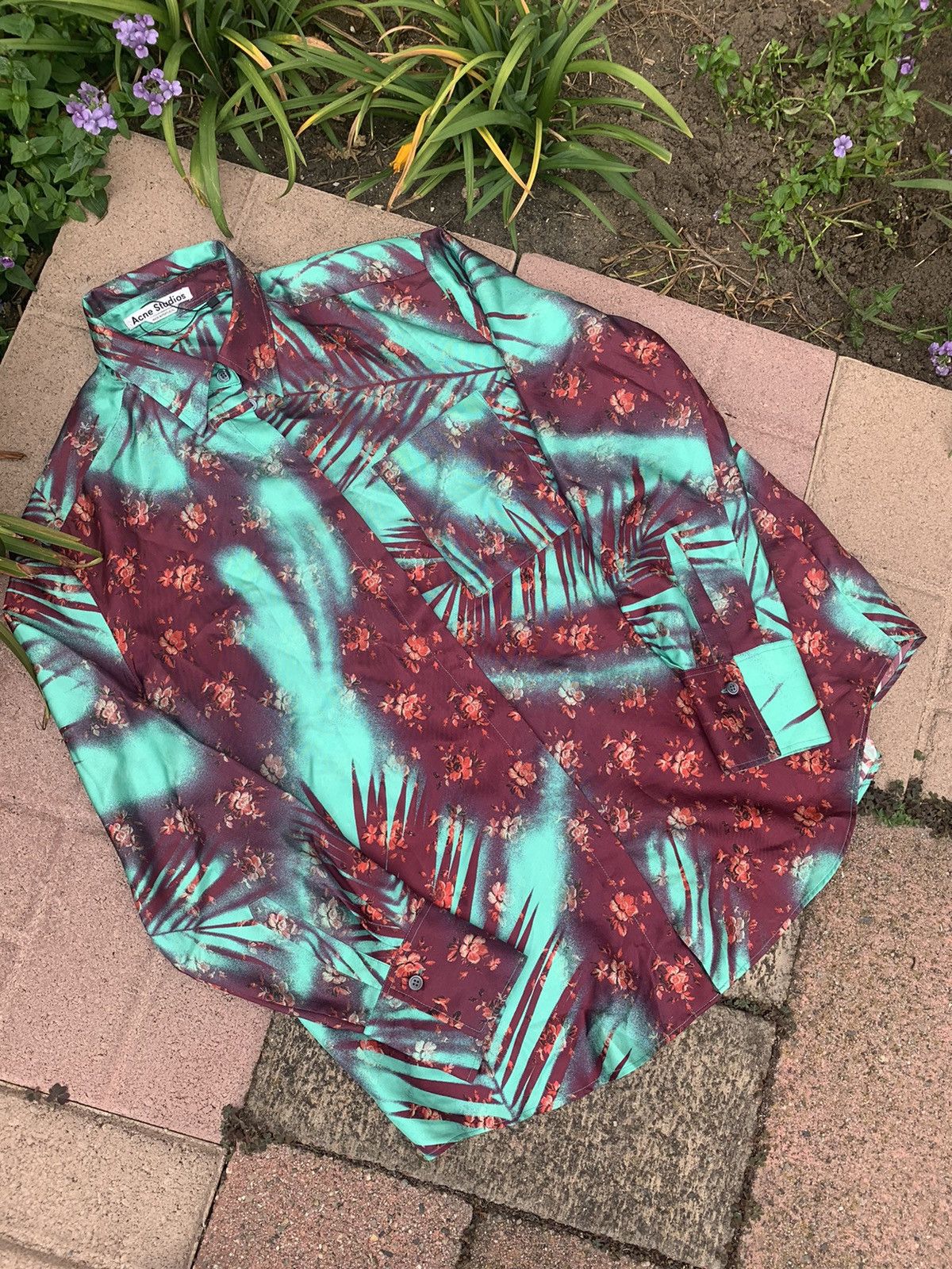 Acne Studios RARE GRAIL acne studios psycheldic jungle silk shirt Size US L / EU 52-54 / 3 - 2 Thumbnail