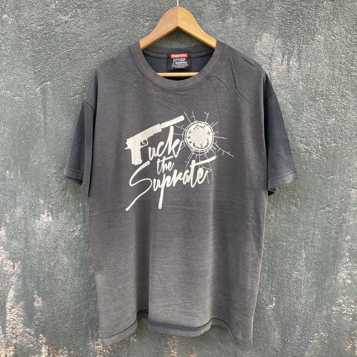 Japanese Brand Thrashed Faded Vintage Y2K Fuck The Suprate ERD GRUNGE TEE Size US XL / EU 56 / 4 - 1 Thumbnail