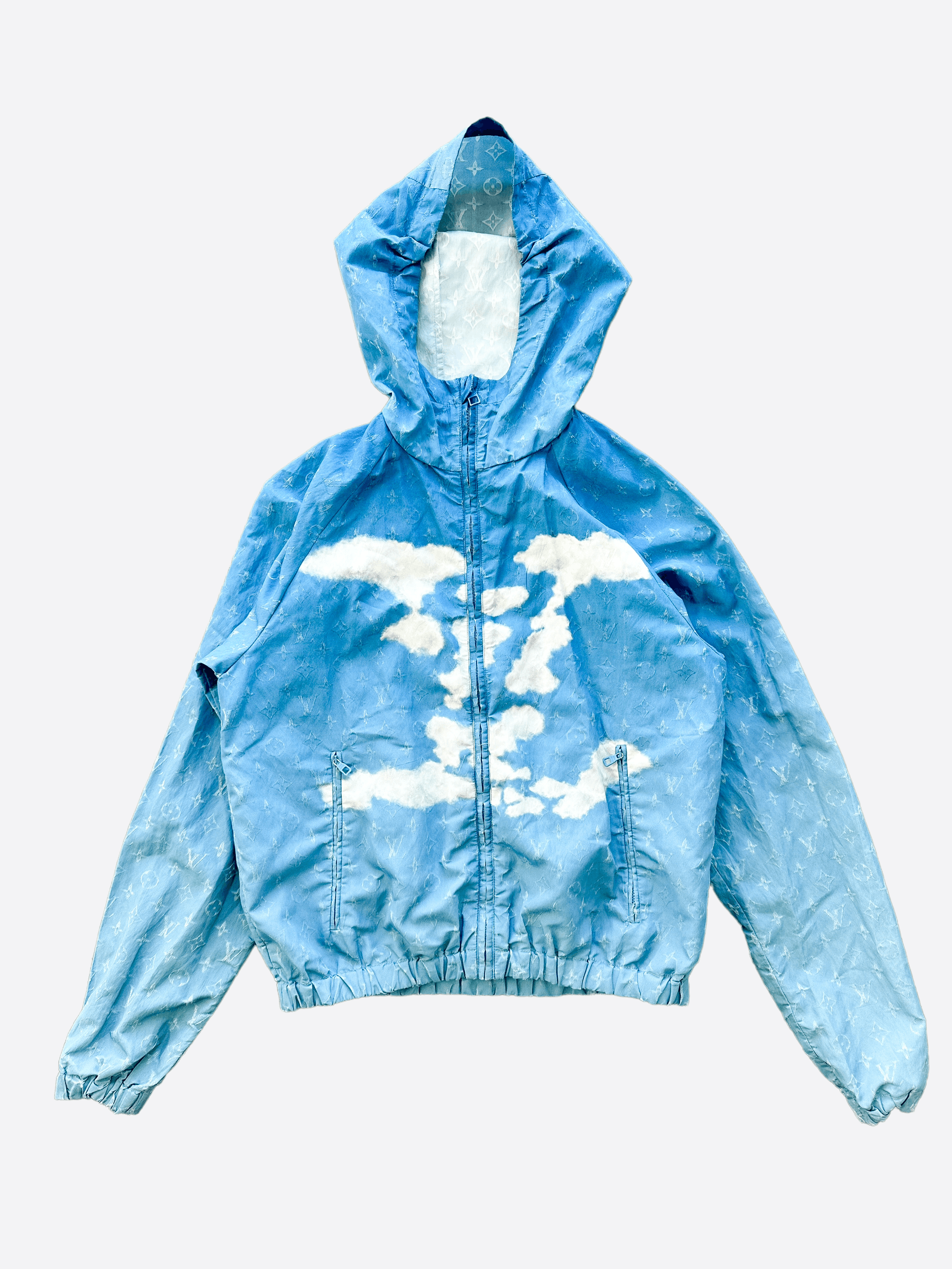 image of Louis Vuitton Blue Monogram Cloud Windbreaker, Men's (Size Small)