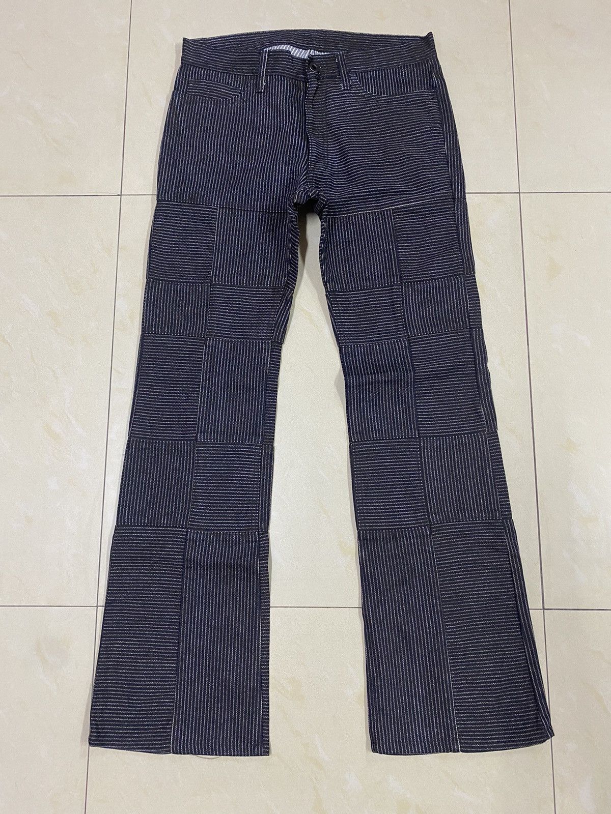 Hysteric Glamour × Japanese Brand Japanese Brand Rupert Patchwork Hagi Flared Denim Size US 31 - 1 Thumbnail