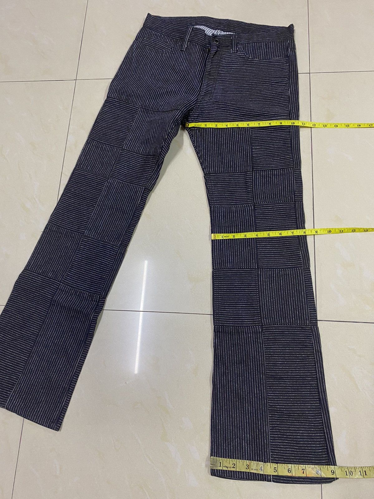 Hysteric Glamour × Japanese Brand Japanese Brand Rupert Patchwork Hagi Flared Denim Size US 31 - 11 Thumbnail