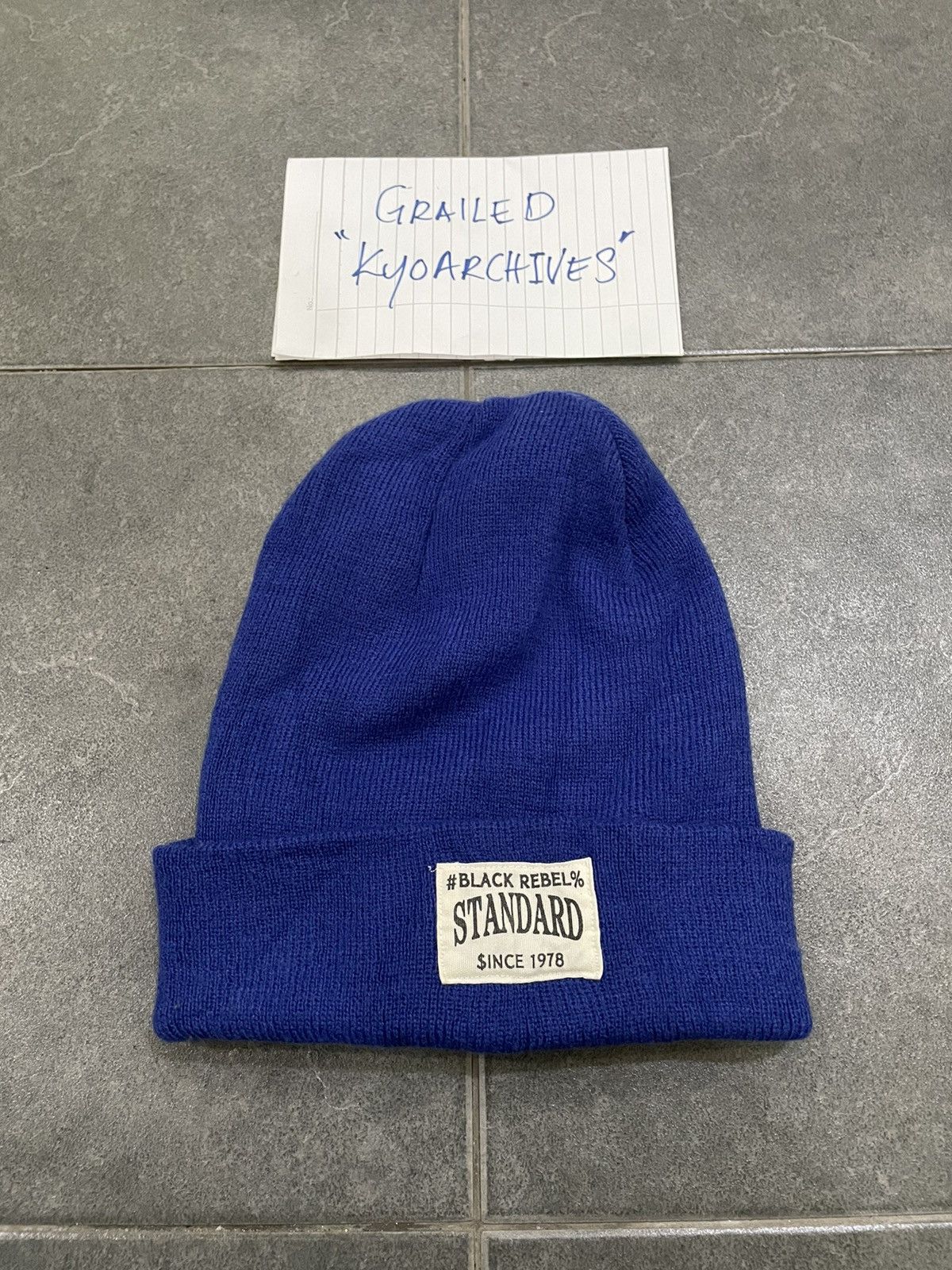 Japanese Brand BLACK REBEL BLUE BEANIE Size ONE SIZE - 1 Thumbnail