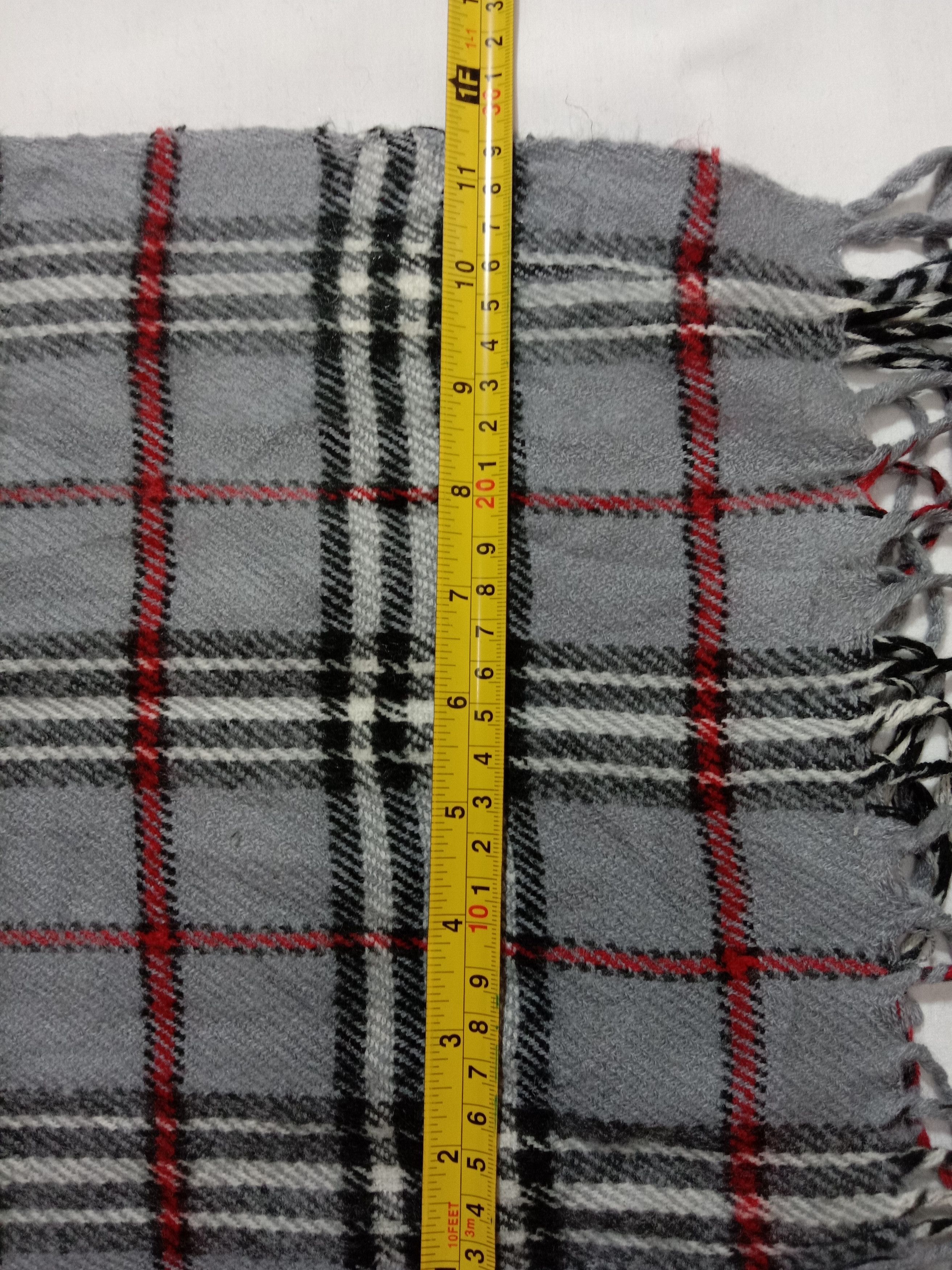 Designer Julia Muffler/Scarf Gray Color Check Plaid Design Size ONE SIZE - 5 Thumbnail