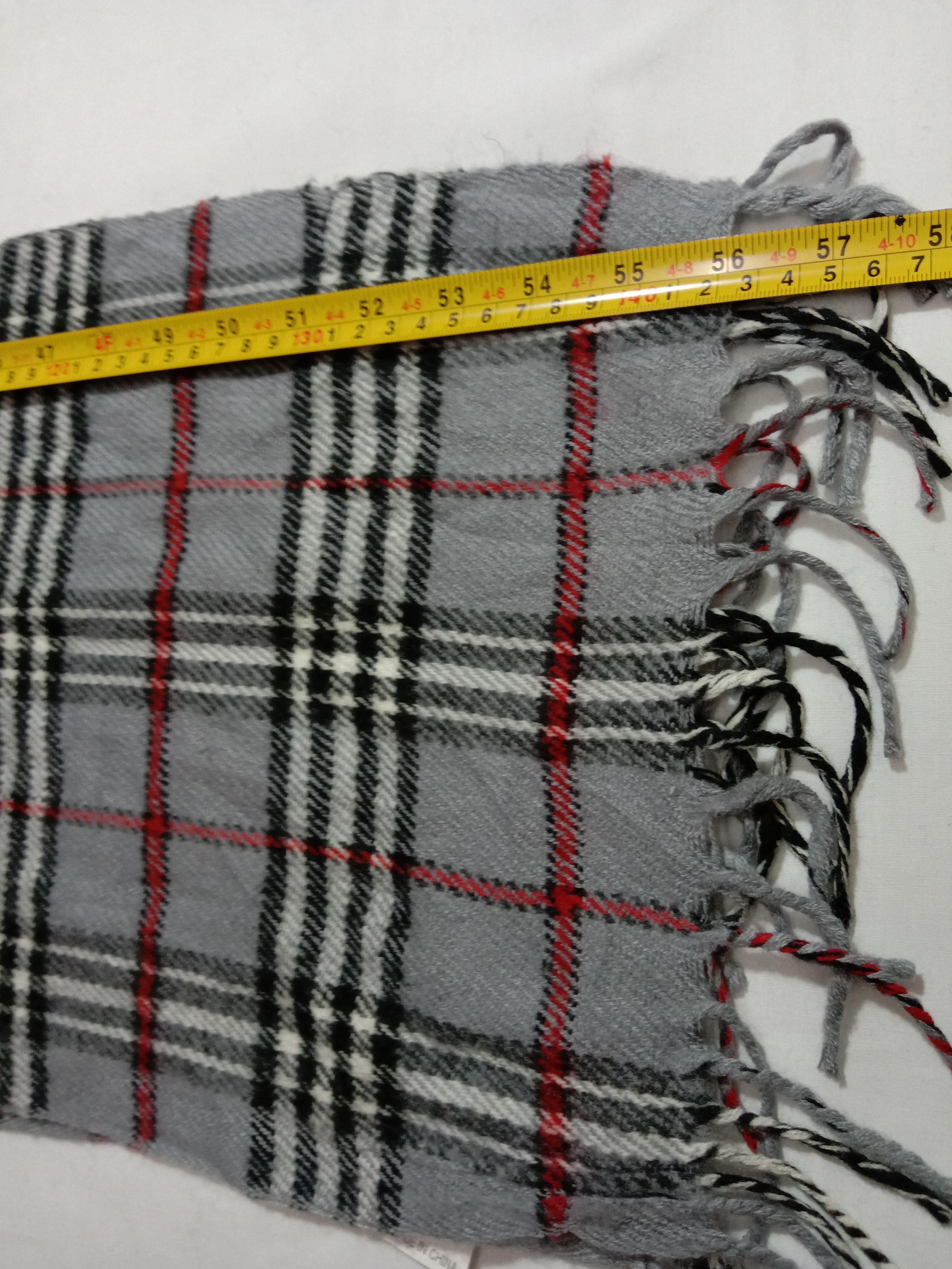 Designer Julia Muffler/Scarf Gray Color Check Plaid Design Size ONE SIZE - 4 Thumbnail