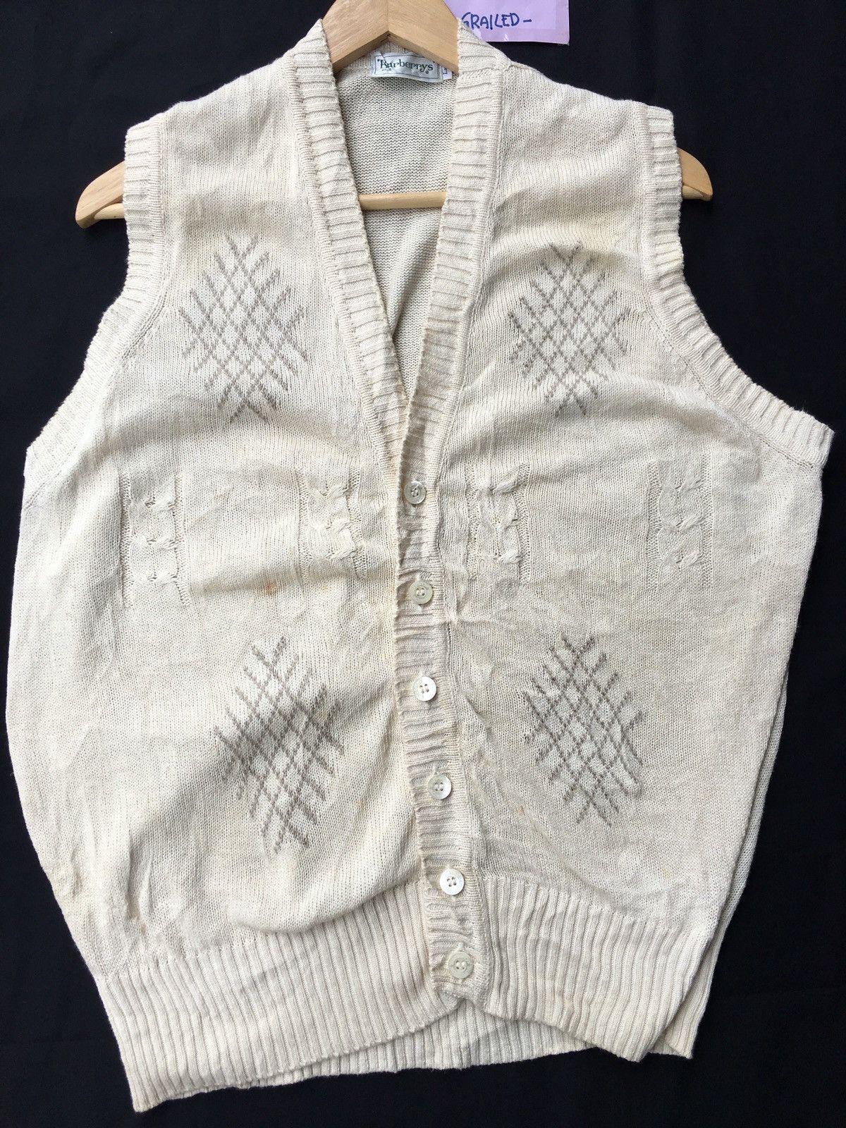 Burberry Vintage Burberry Knitted Vest Size US L / EU 52-54 / 3 - 4 Thumbnail