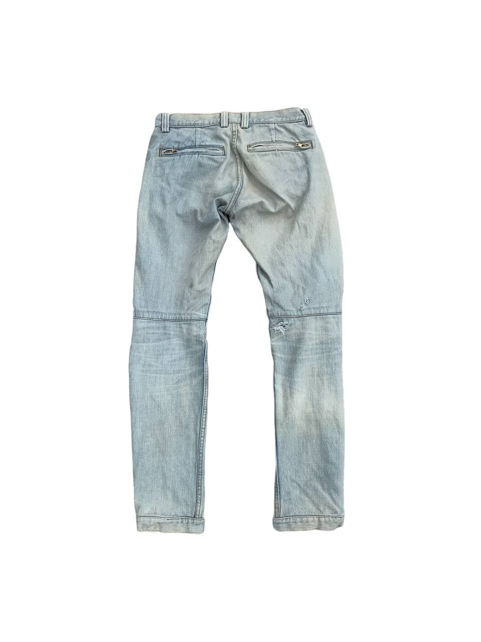 Japanese Brand Vintage RNA Assymetrical Zipper Biker Denim Washed Jeans Size 29" - 2 Thumbnail