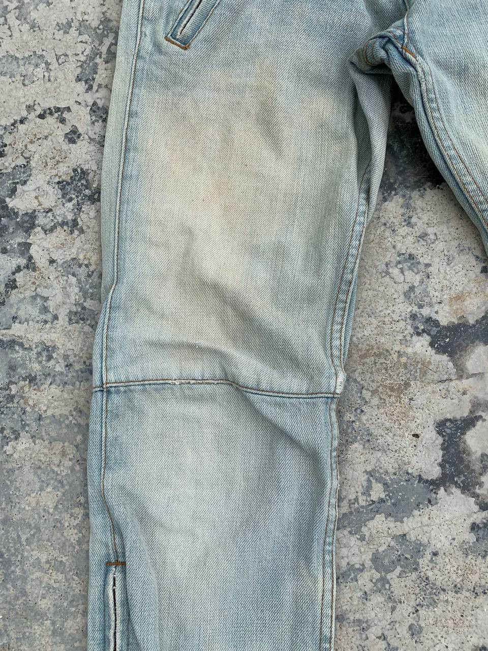 Japanese Brand Vintage RNA Assymetrical Zipper Biker Denim Washed Jeans Size 29" - 8 Thumbnail