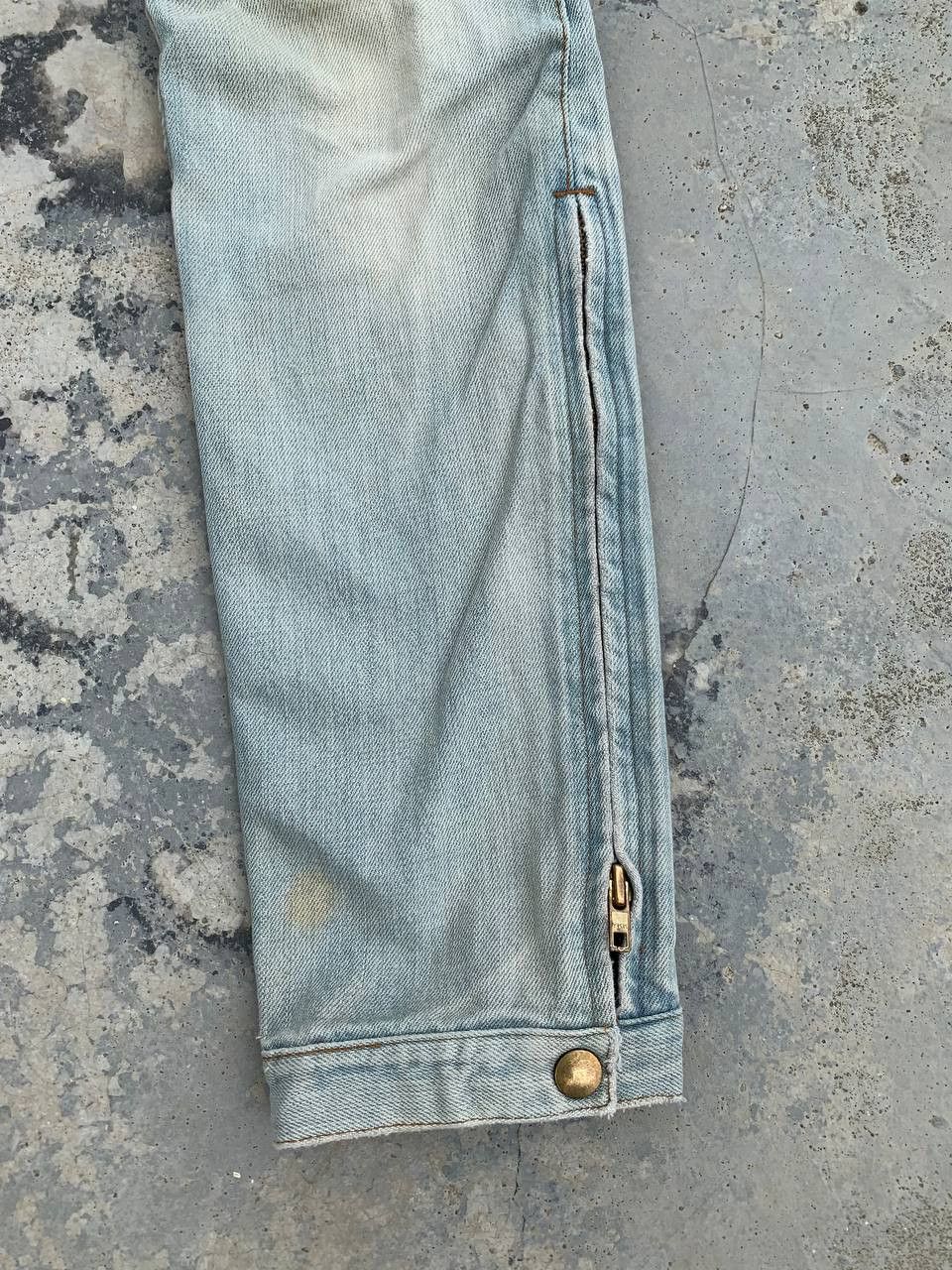 Japanese Brand Vintage RNA Assymetrical Zipper Biker Denim Washed Jeans Size 29" - 5 Thumbnail