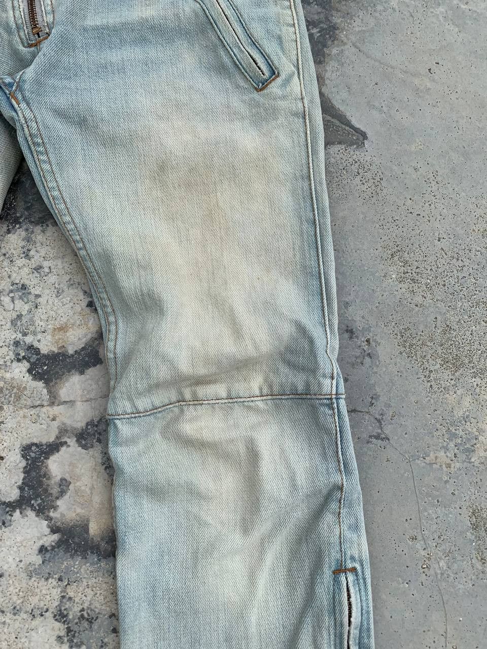 Japanese Brand Vintage RNA Assymetrical Zipper Biker Denim Washed Jeans Size 29" - 7 Thumbnail
