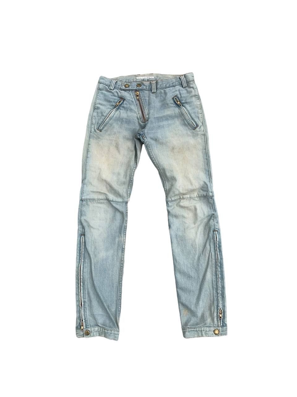 Japanese Brand Vintage RNA Assymetrical Zipper Biker Denim Washed Jeans Size 29" - 1 Thumbnail