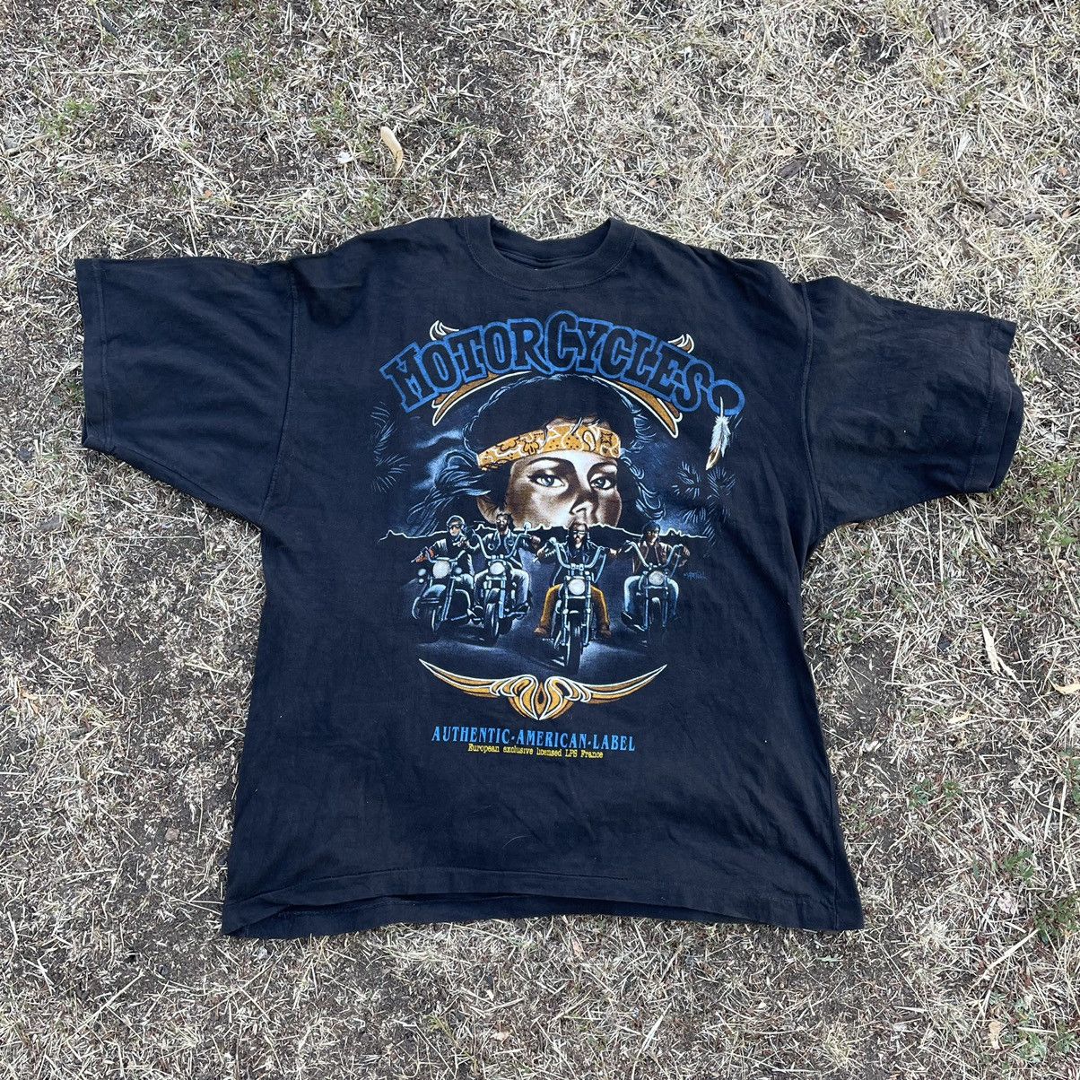 Vintage Vintage 90s Motorcycle Graphic Tee Sun Faded Americana L Size US L / EU 52-54 / 3 - 1 Thumbnail