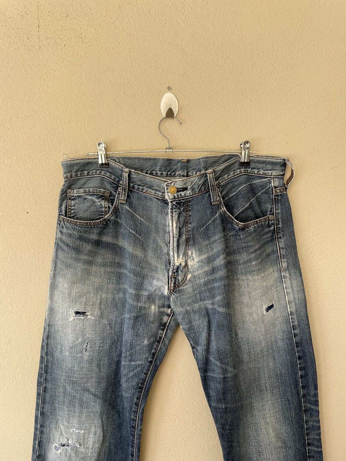 Japanese Brand CRACK EVO RIPPED DENIM Size US 36 / EU 52 - 2 Thumbnail