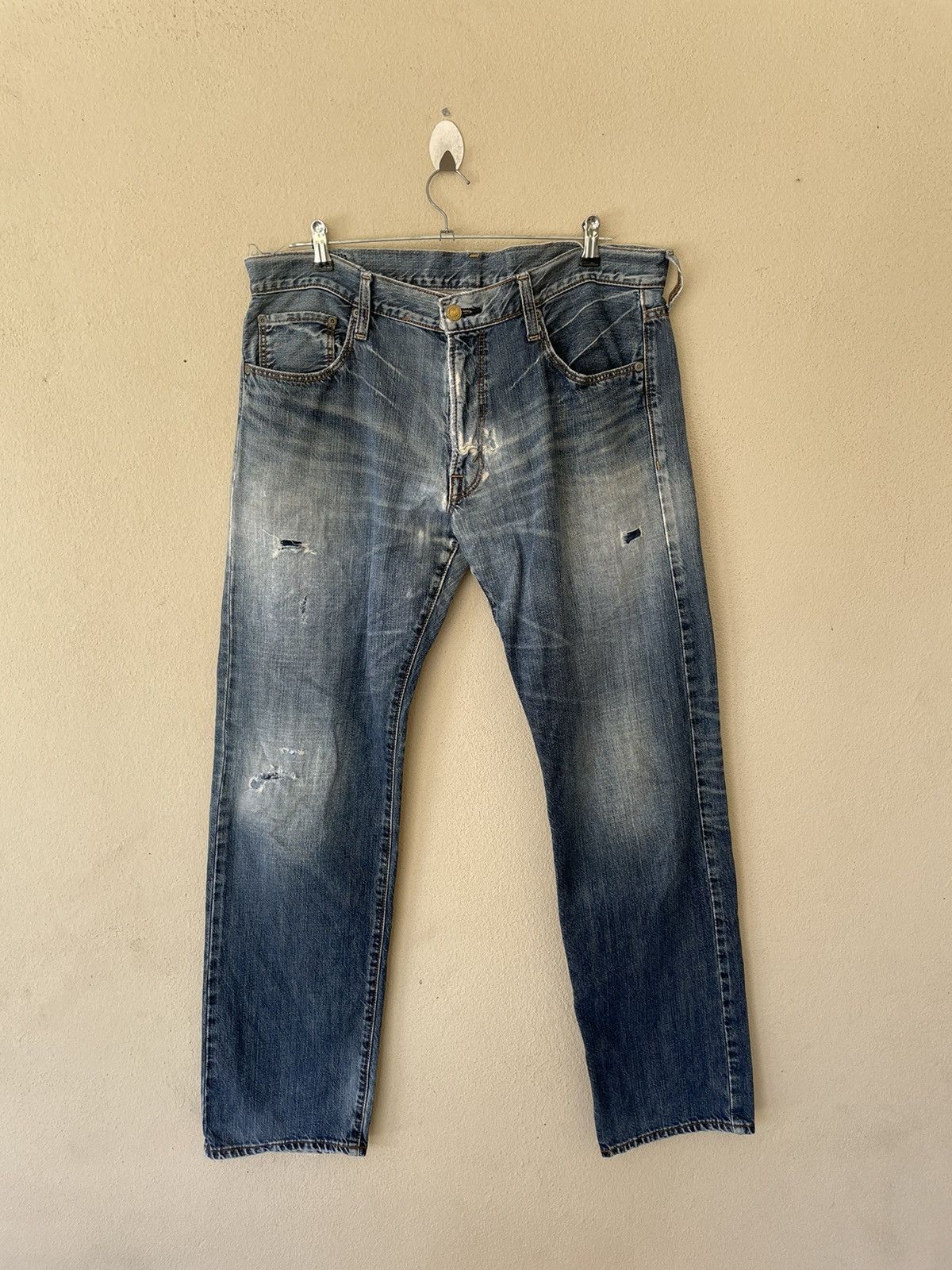Japanese Brand CRACK EVO RIPPED DENIM Size US 36 / EU 52 - 1 Thumbnail