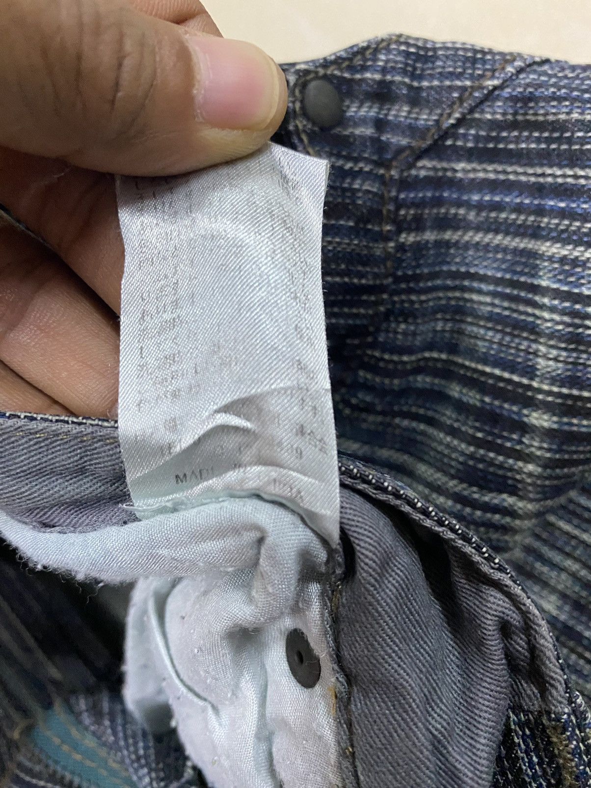 Japanese Brand Ikka Pinstriped Flared Denim