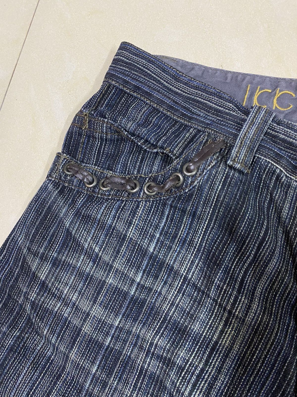 Japanese Brand Ikka Pinstriped Flared Denim