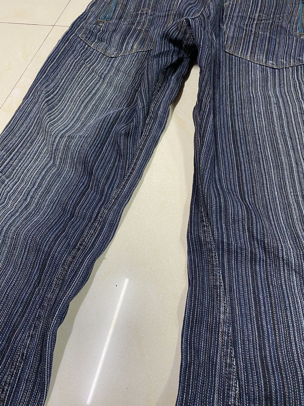 Japanese Brand Ikka Pinstriped Flared Denim
