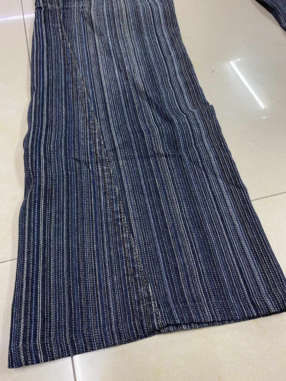 Japanese Brand Ikka Pinstriped Flared Denim