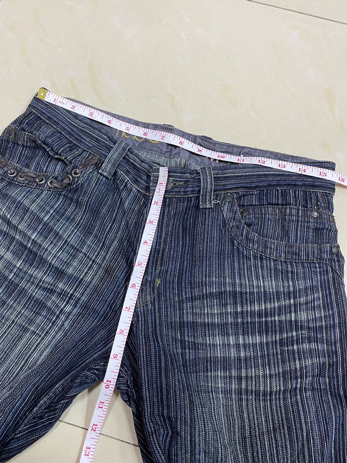 Japanese Brand Ikka Pinstriped Flared Denim