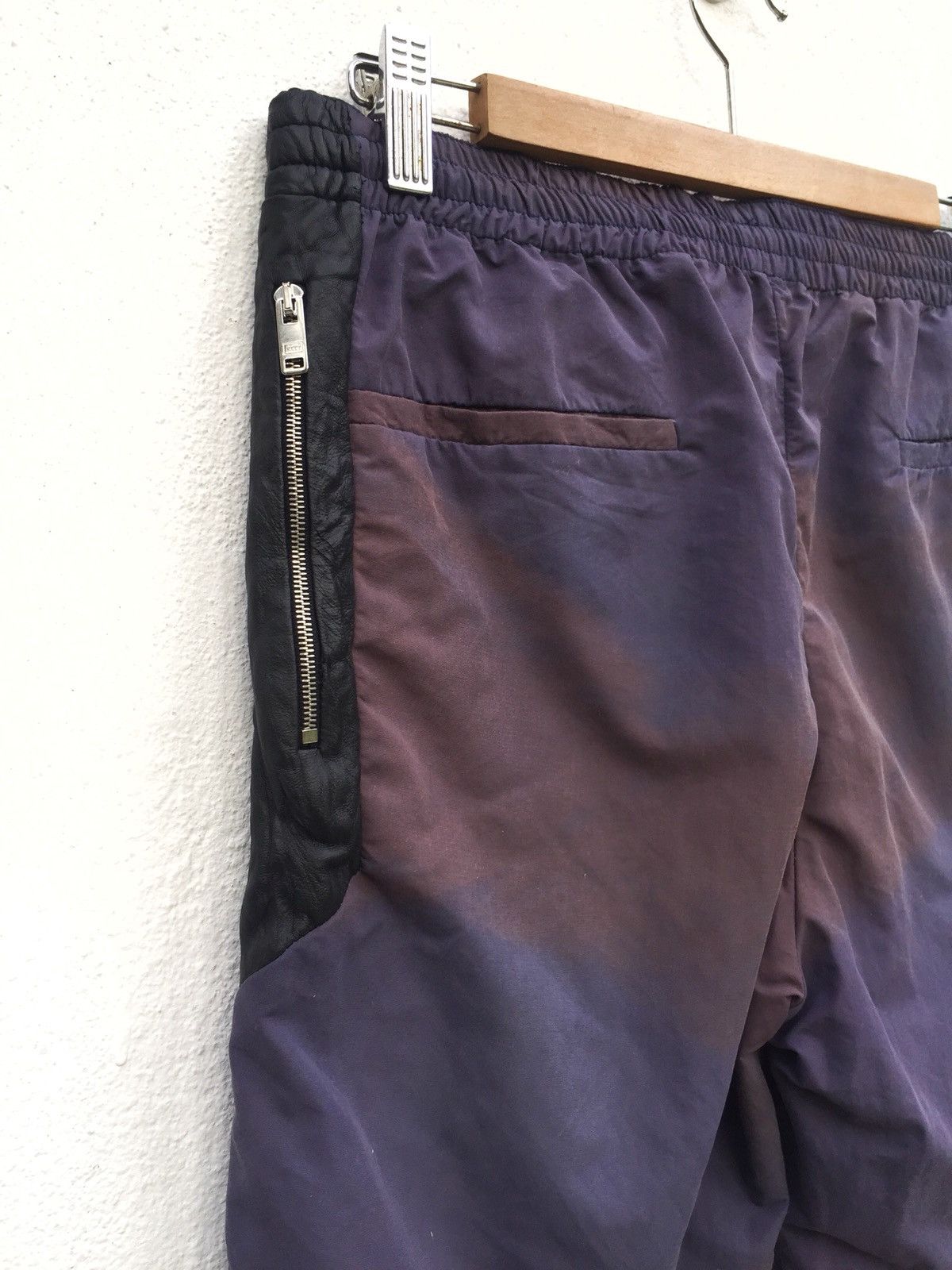 Tim Coppens DOPE🔥"Lux” Slim Leather Trimmed Nylon Jogger Pants Size US 32 / EU 48 - 7 Thumbnail