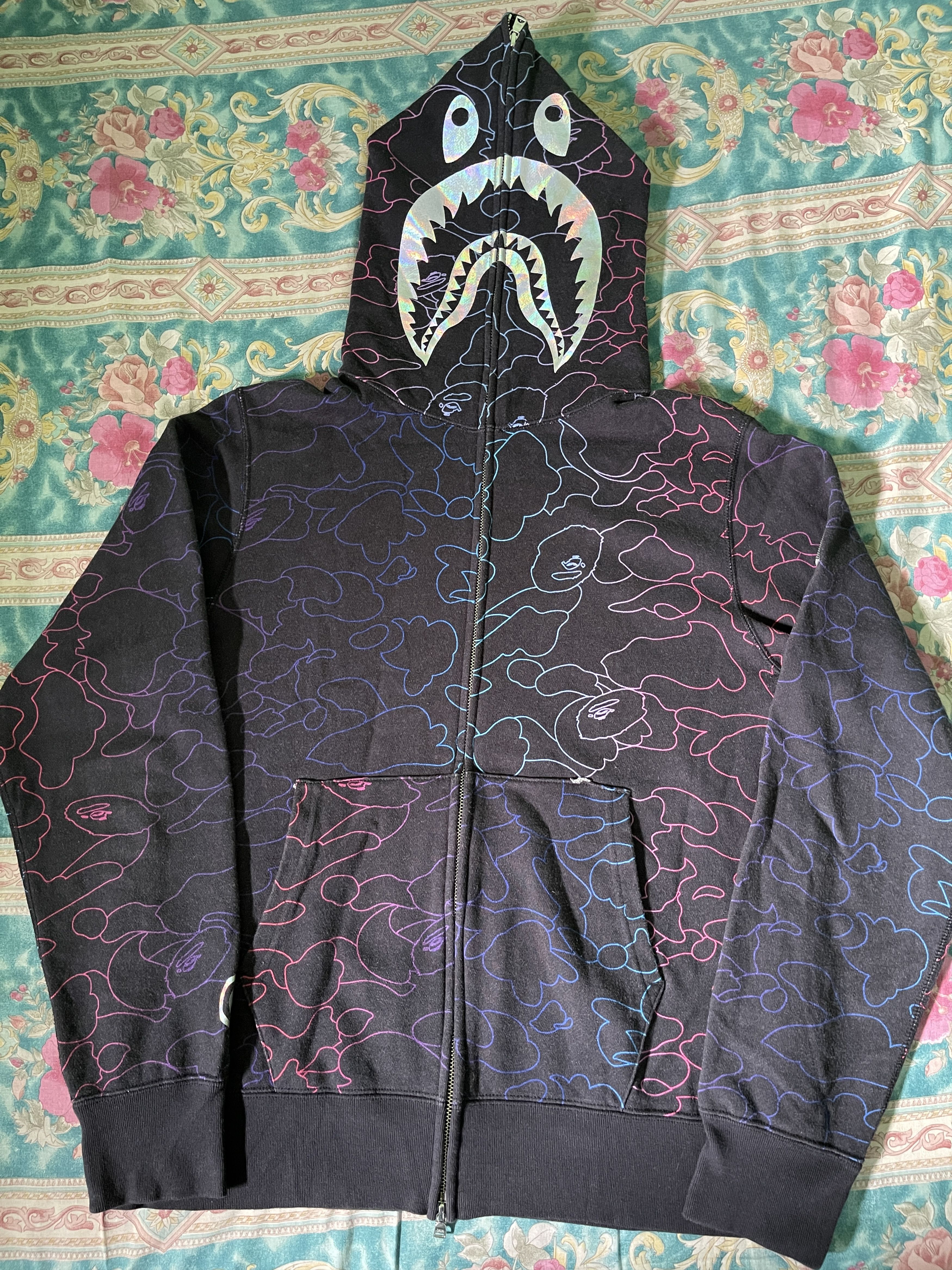 Bape Hoodie Bape Shark Stencil Camo Size US L / EU 52-54 / 3 - 2 Thumbnail