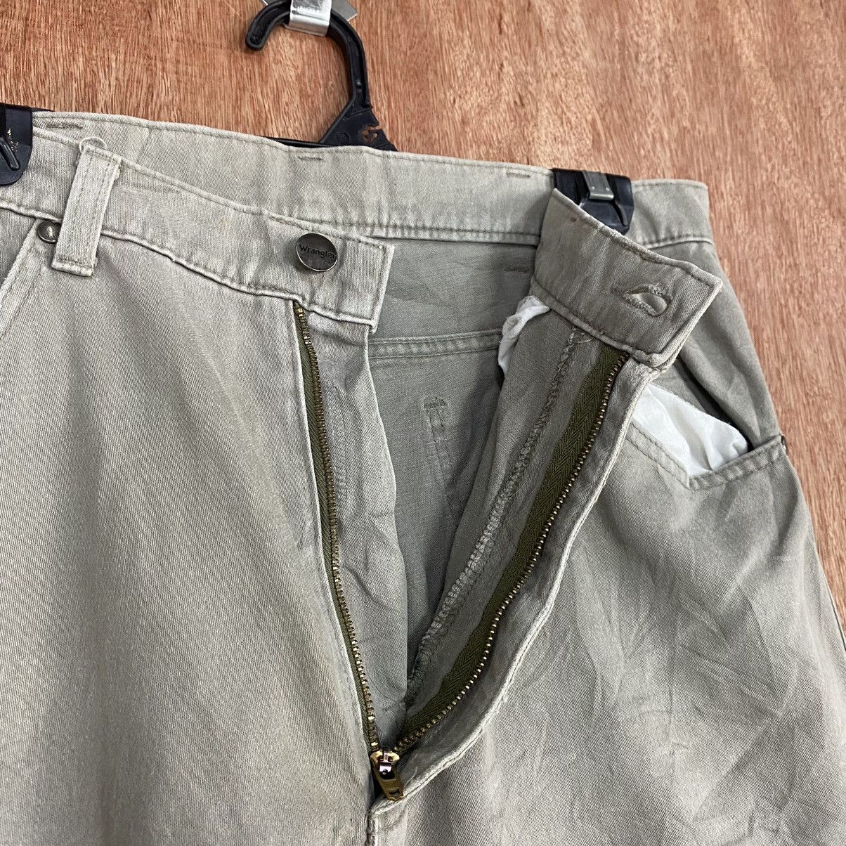 Wrangler DL Wrangler Grey Straight distressed sashiko Pants #c776 Size US 30 / EU 46 - 8 Thumbnail