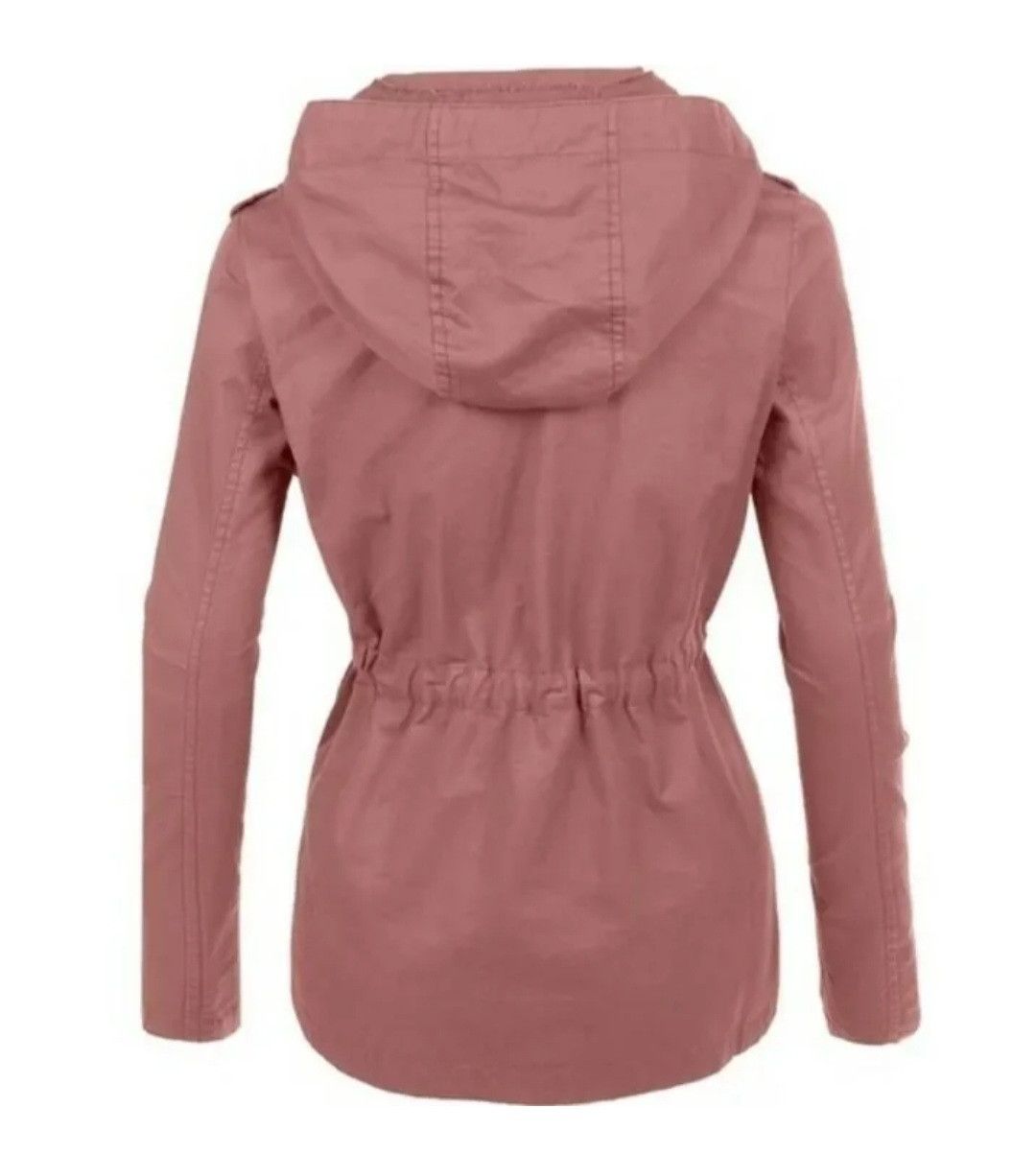Other Pink Gold Button Zipper Jacket Coat Hooded Size Small Size S / US 4 / IT 40 - 2 Thumbnail