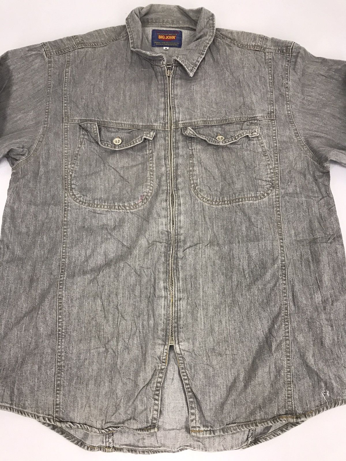 Big John Vintage 90s Big John of Denim Zipper Shirt Western Design Size US XL / EU 56 / 4 - 3 Thumbnail