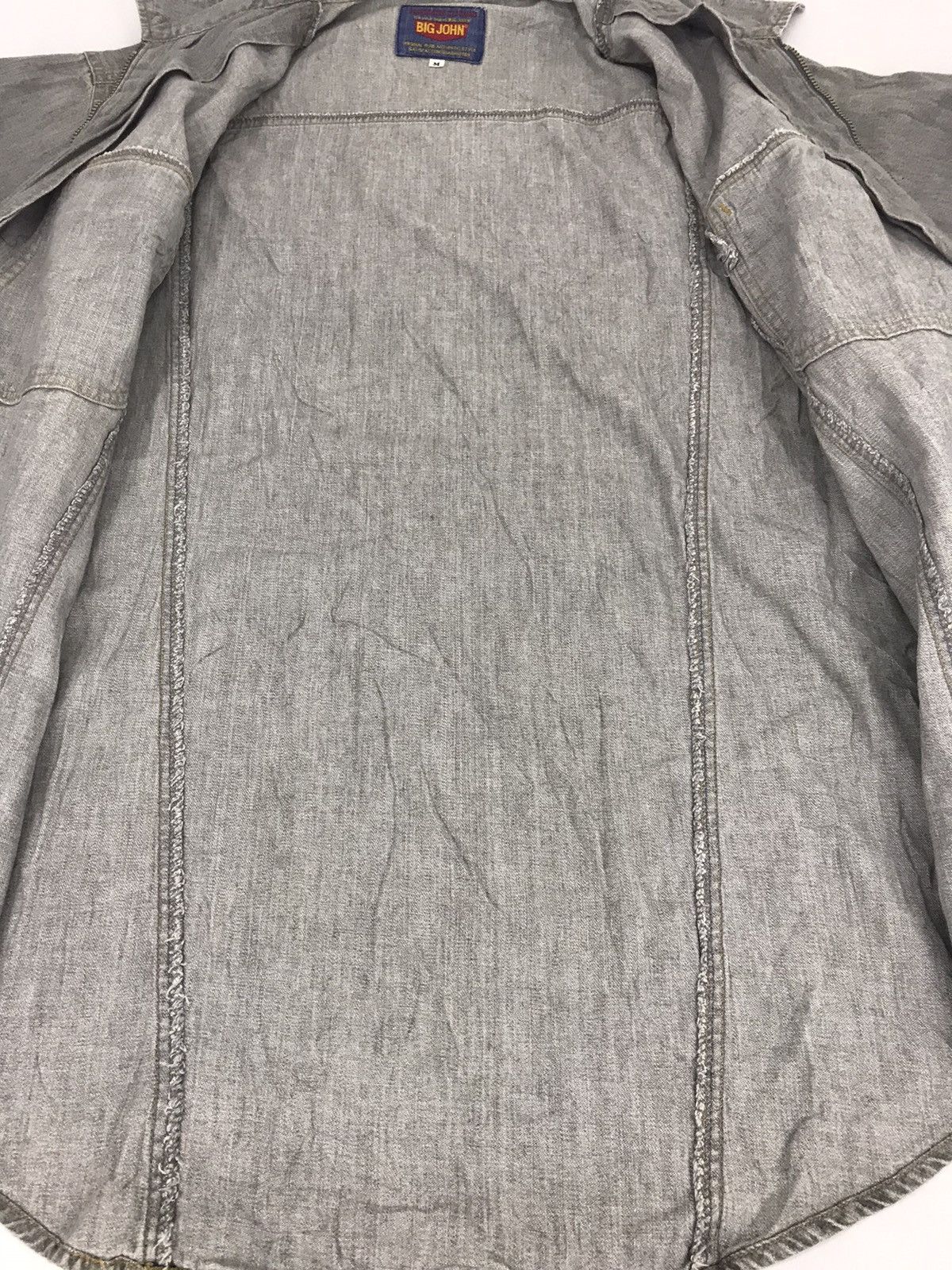 Big John Vintage 90s Big John of Denim Zipper Shirt Western Design Size US XL / EU 56 / 4 - 4 Thumbnail