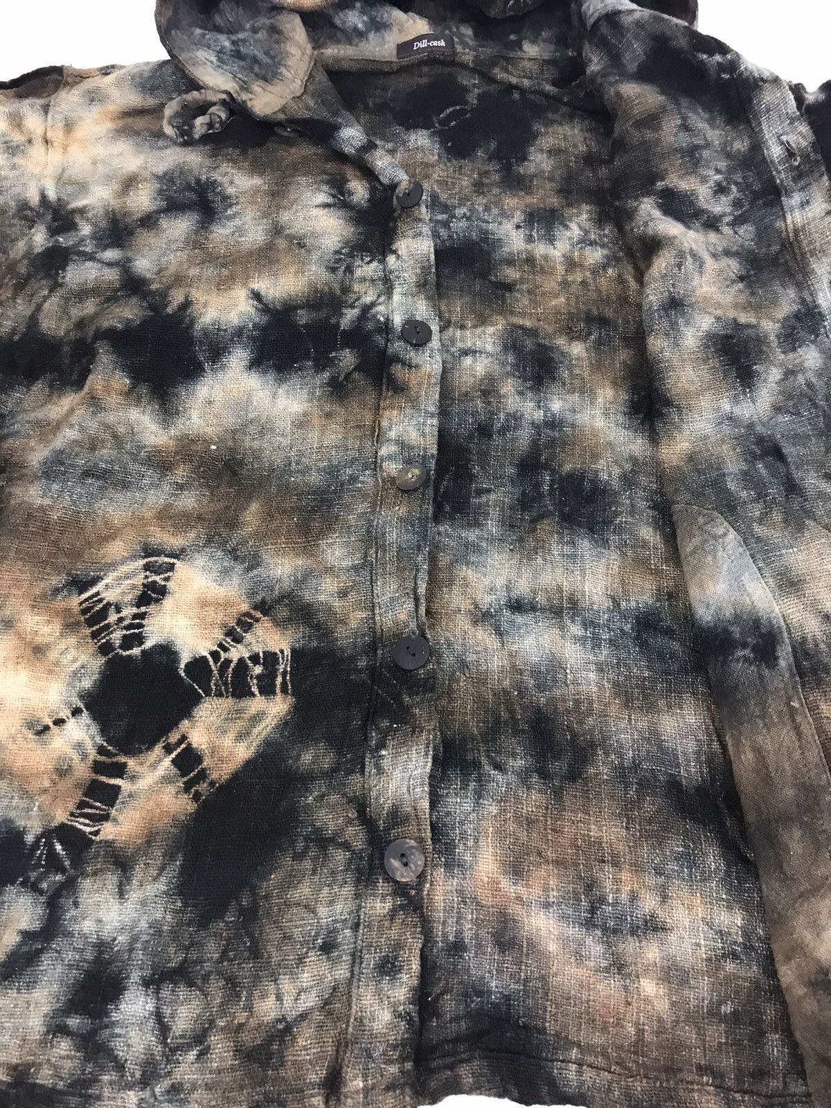 Japanese Brand Vintage Dill-cash Hoodies Button Down Style Tye Dye Ethic Size US L / EU 52-54 / 3 - 4 Thumbnail