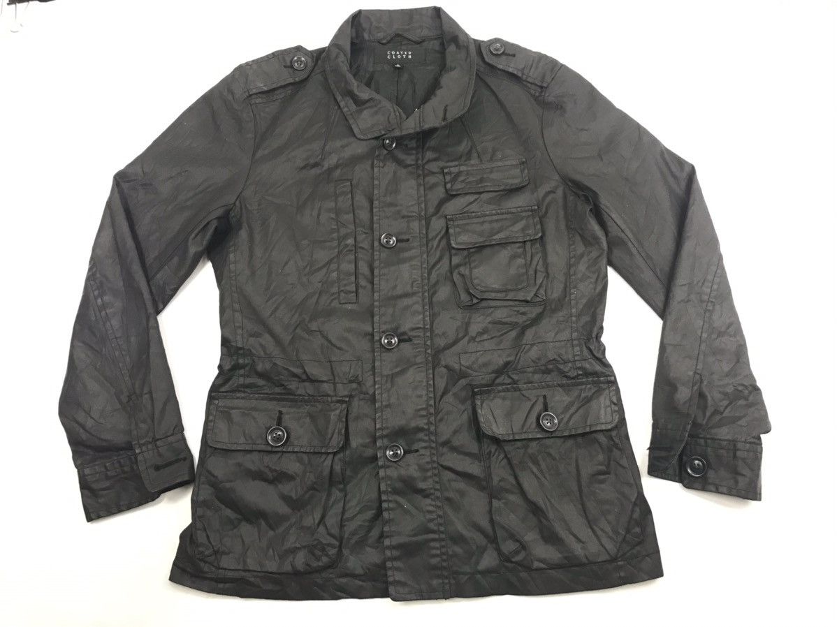 Coated Cloth Denim Jacket 4 Pockets Workwear Cyber Punk