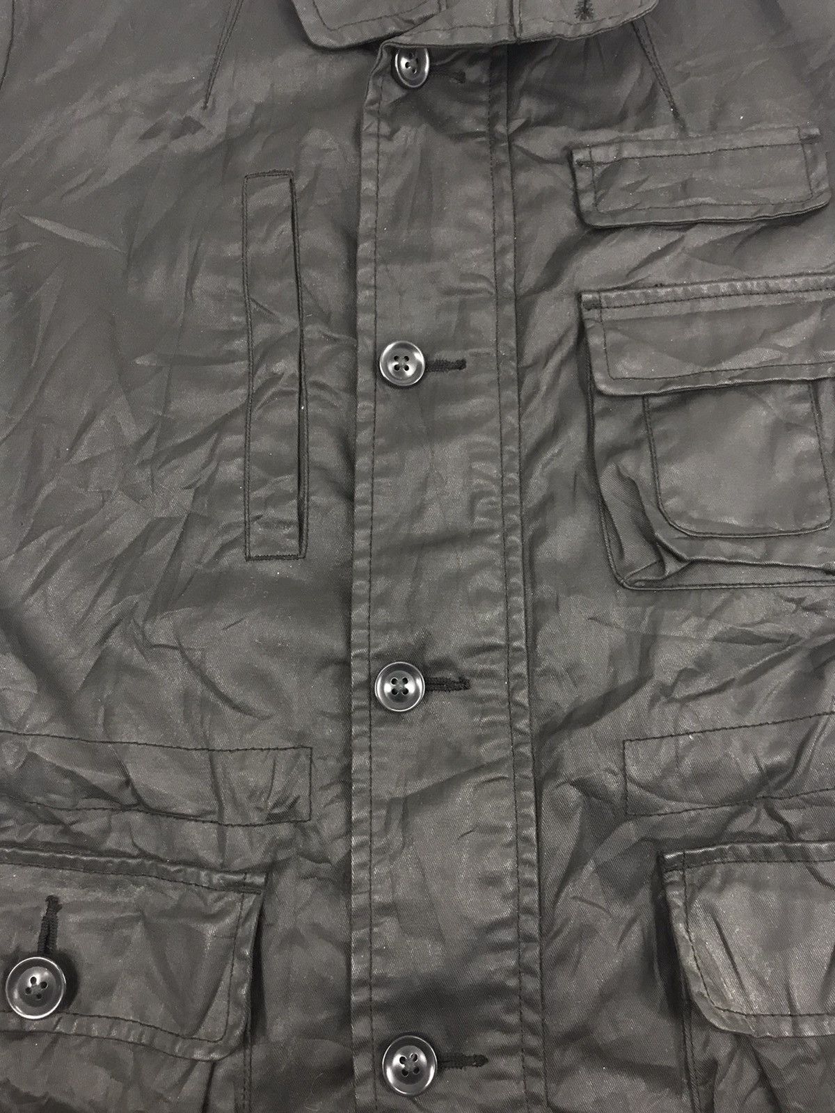 Japanese Brand Coated Cloth Denim Jacket 4 Pockets Workwear Cyber Punk Size US M / EU 48-50 / 2 - 2 Thumbnail
