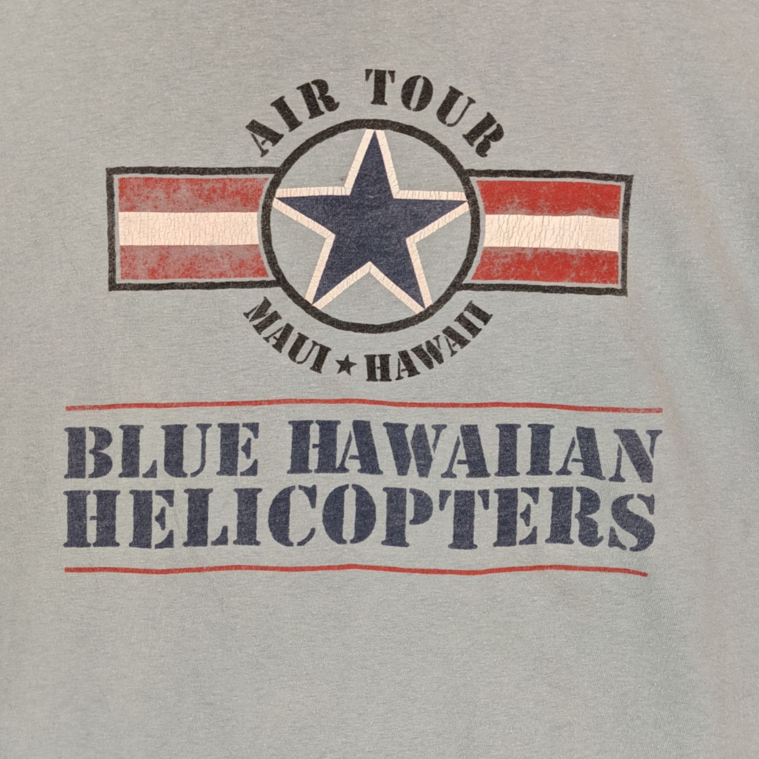 Hanes Vintage 90's US AIR FORCE Blue Hawaiian Helicopters T-Shirt Size US XL / EU 56 / 4 - 4 Thumbnail