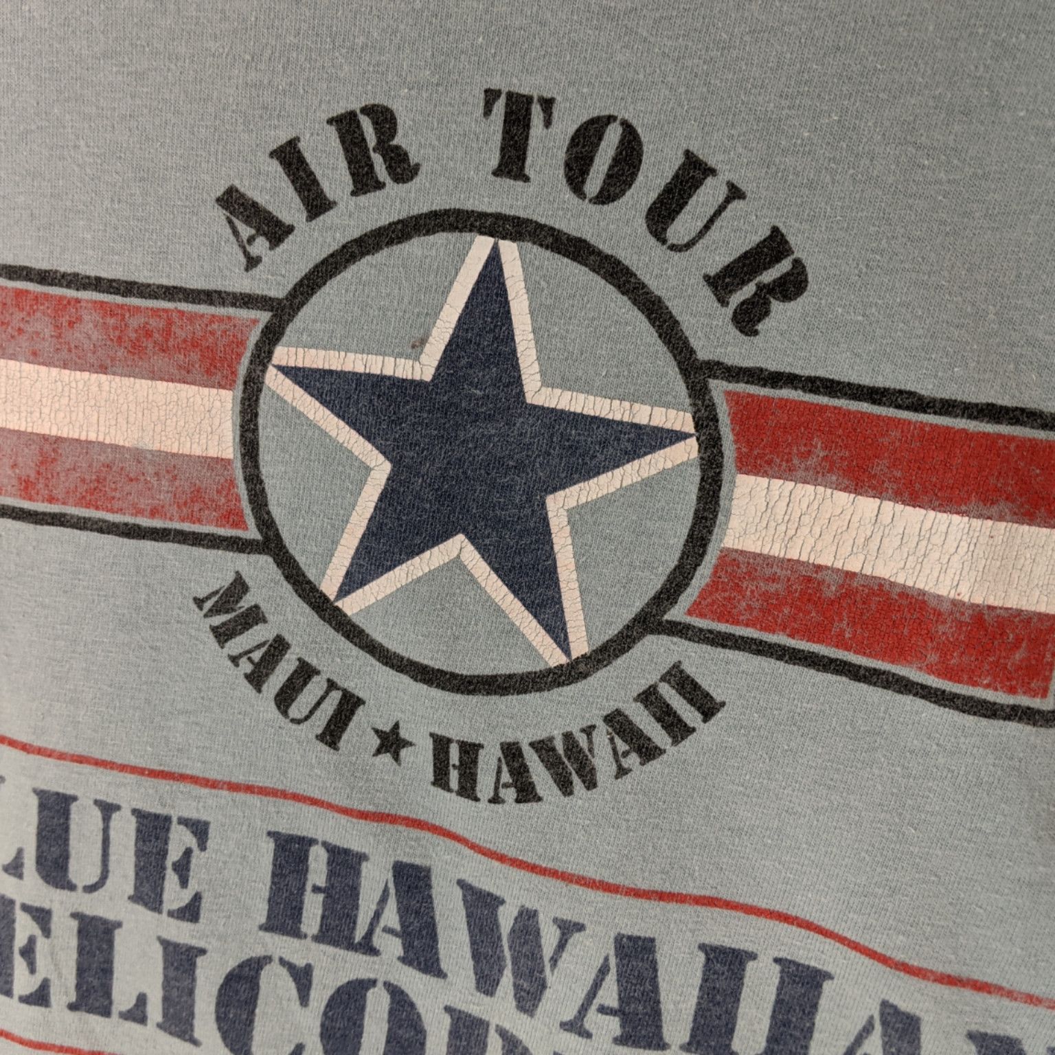 Hanes Vintage 90's US AIR FORCE Blue Hawaiian Helicopters T-Shirt Size US XL / EU 56 / 4 - 5 Thumbnail