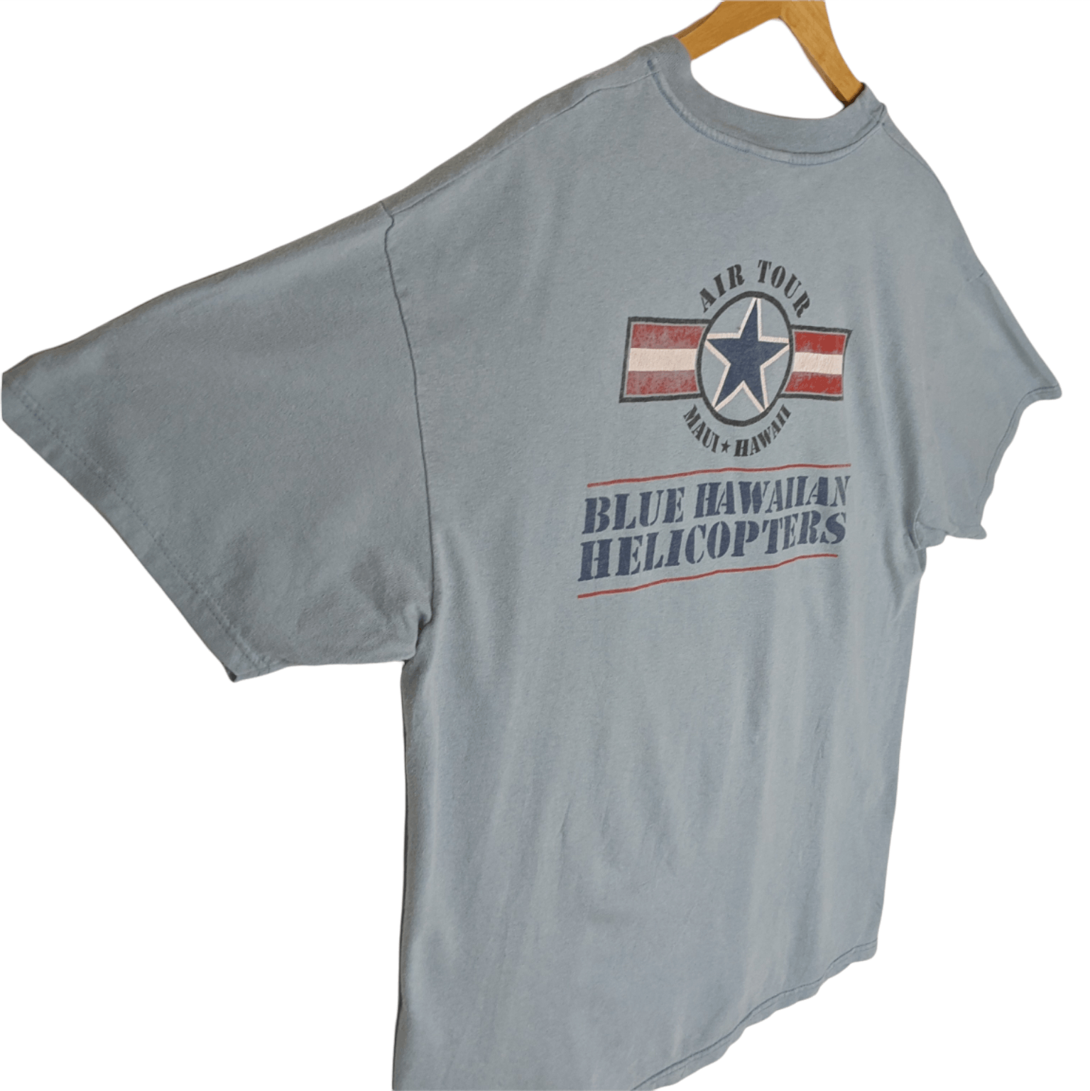Hanes Vintage 90's US AIR FORCE Blue Hawaiian Helicopters T-Shirt Size US XL / EU 56 / 4 - 3 Thumbnail