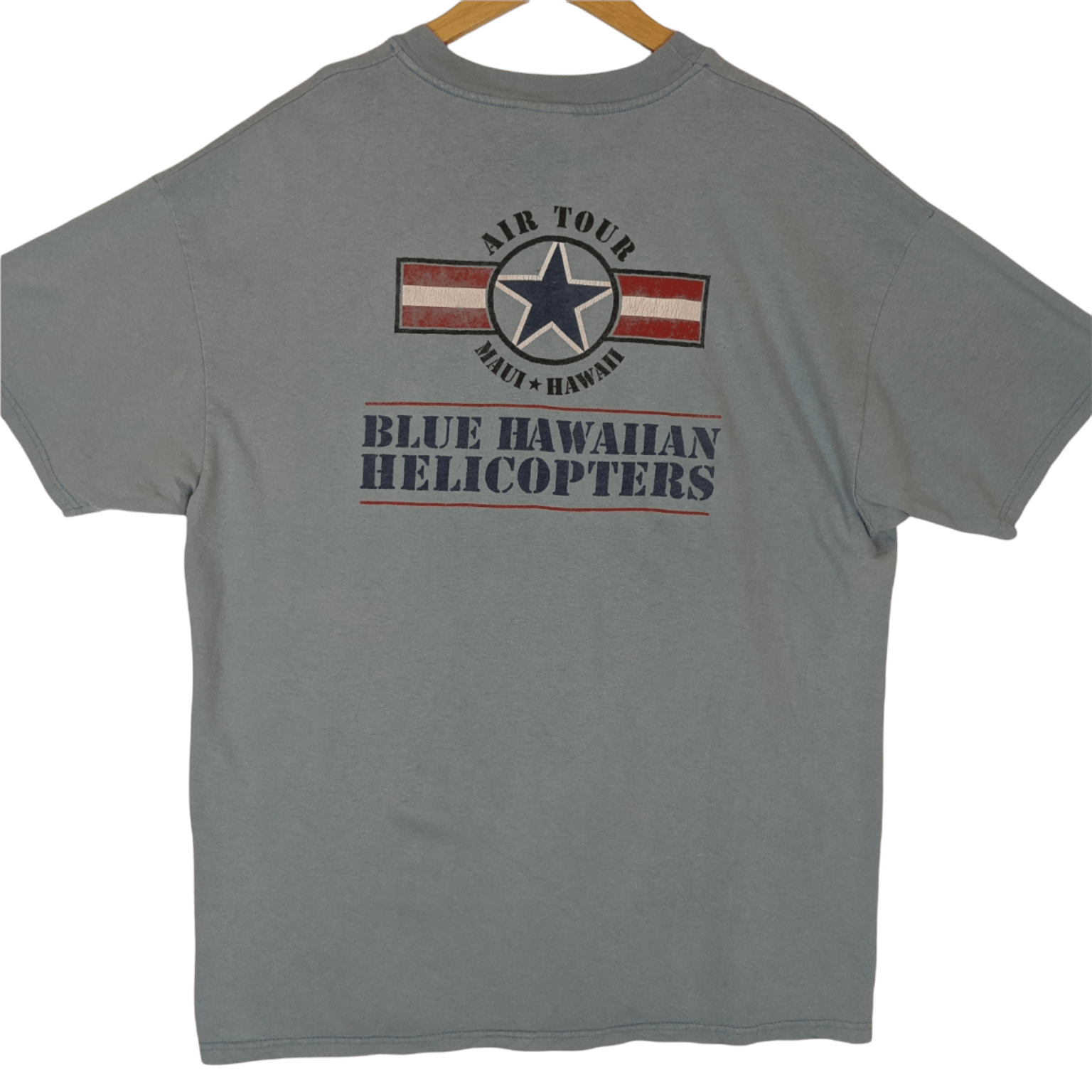 Hanes Vintage 90's US AIR FORCE Blue Hawaiian Helicopters T-Shirt Size US XL / EU 56 / 4 - 2 Thumbnail