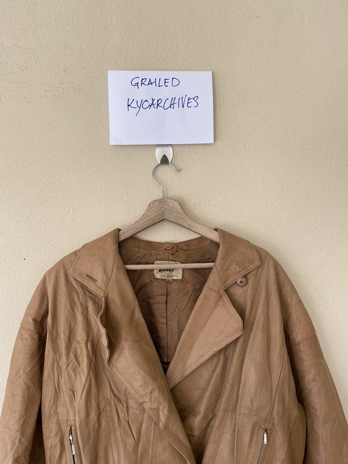 Vintage GILL POUR ANGEL LEATHER JACKET Size US M / EU 48-50 / 2 - 3 Thumbnail